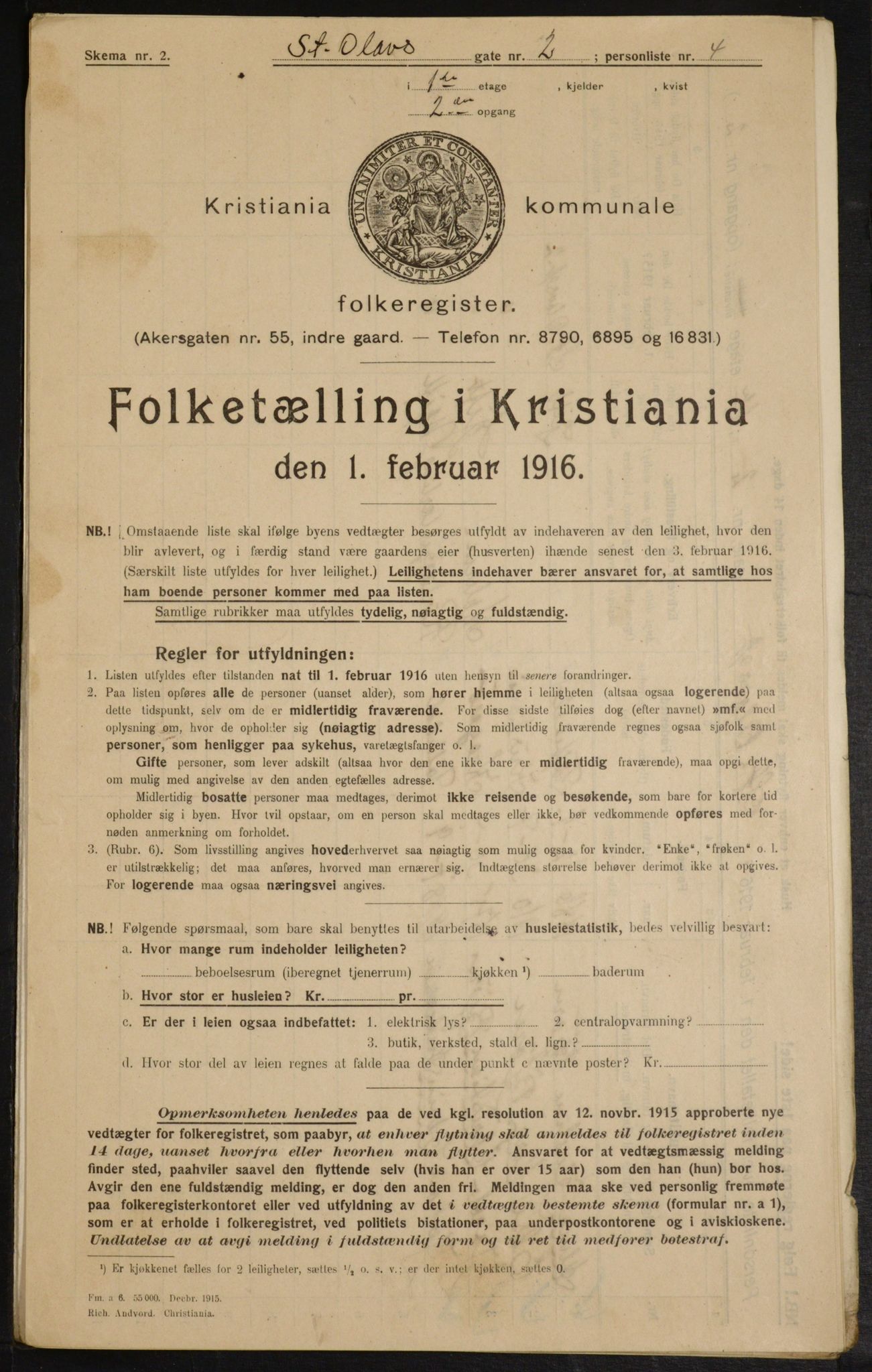 OBA, Kommunal folketelling 1.2.1916 for Kristiania, 1916, s. 90172