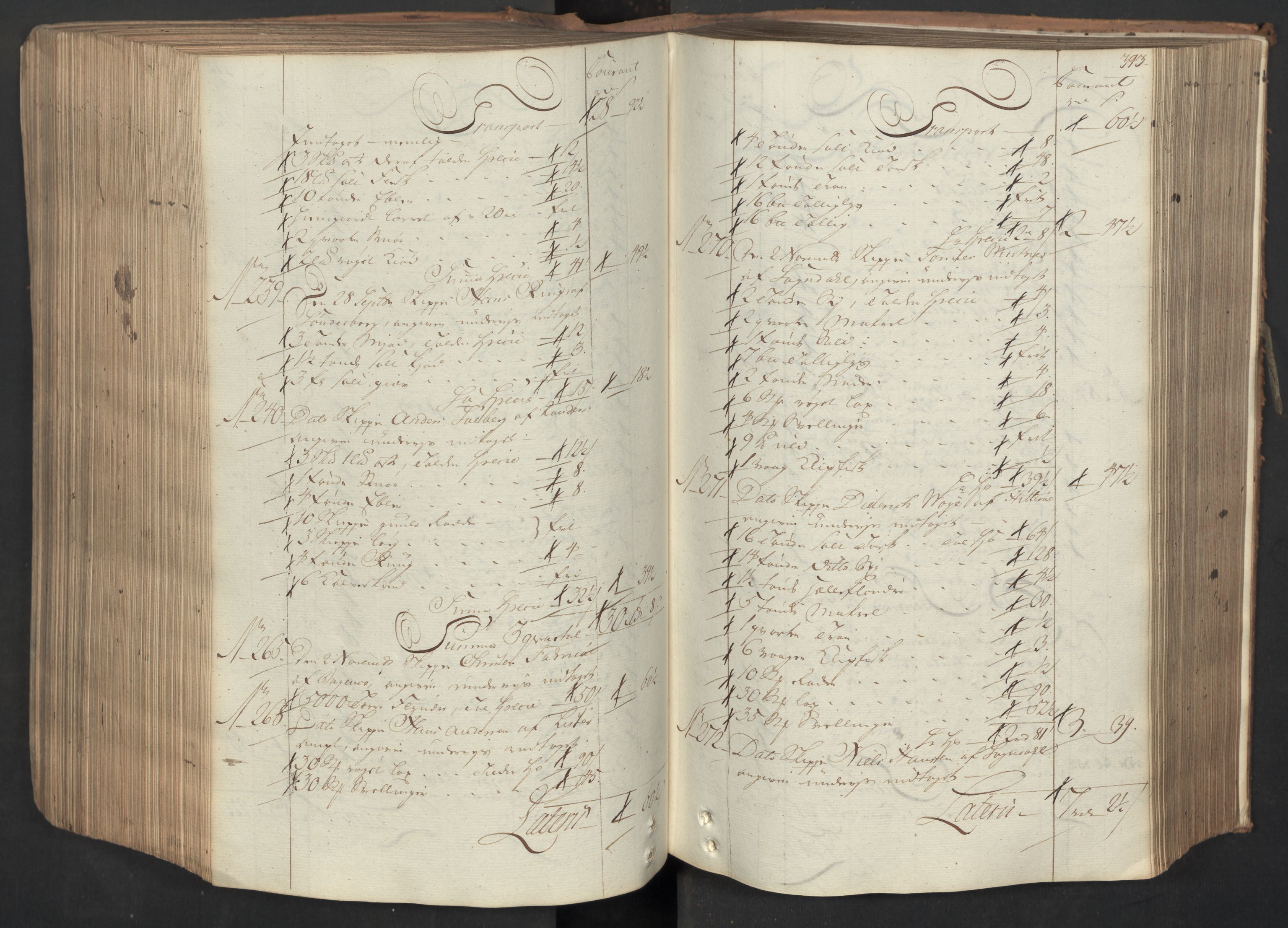 Generaltollkammeret, tollregnskaper, AV/RA-EA-5490/R08/L0053a/0001: Tollregnskaper Drammen / Inngående hovedtollbok, 1762, s. 392b-393a
