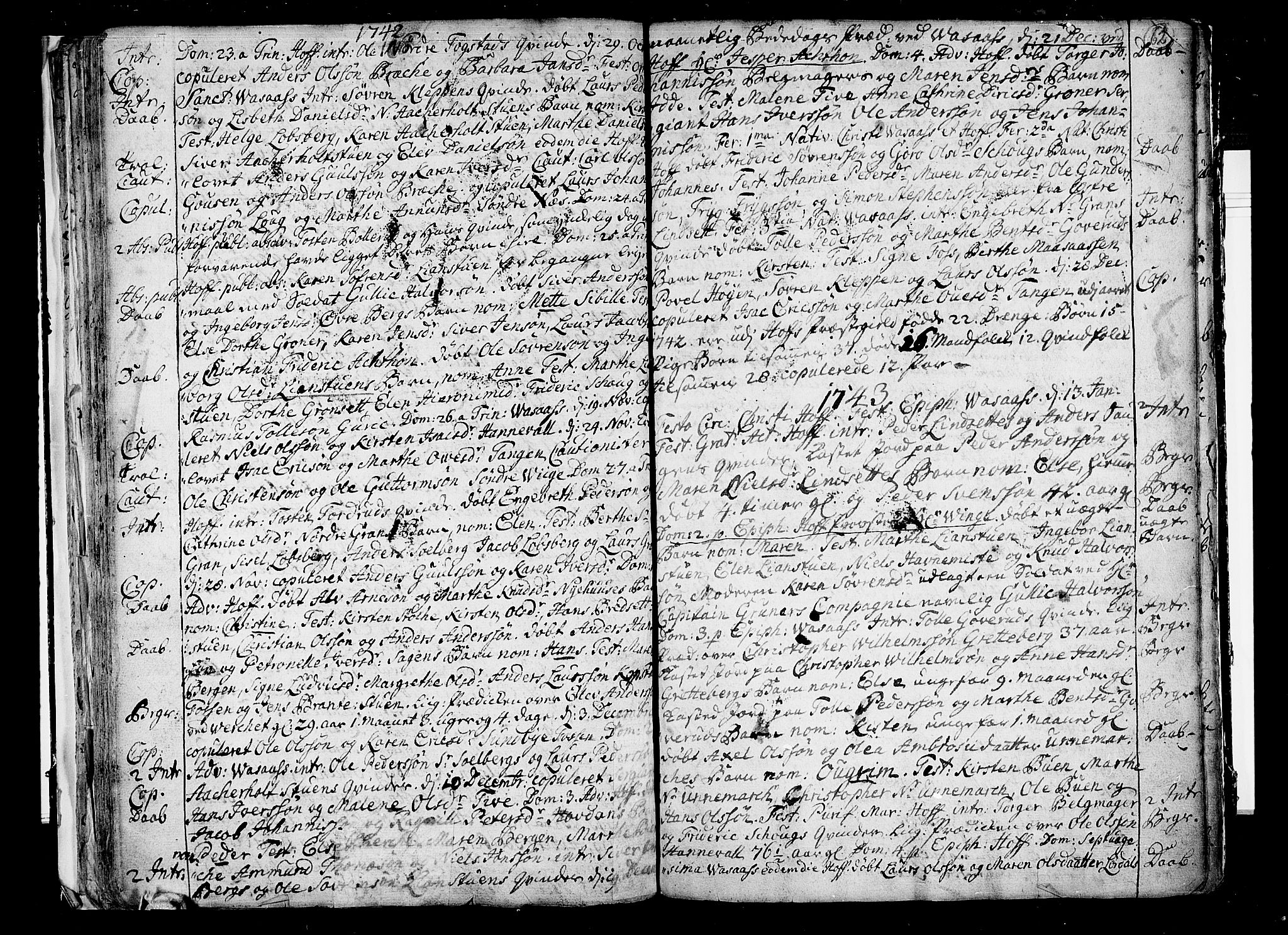 Hof kirkebøker, AV/SAKO-A-64/F/Fa/L0001: Ministerialbok nr. I 1, 1704-1745, s. 62