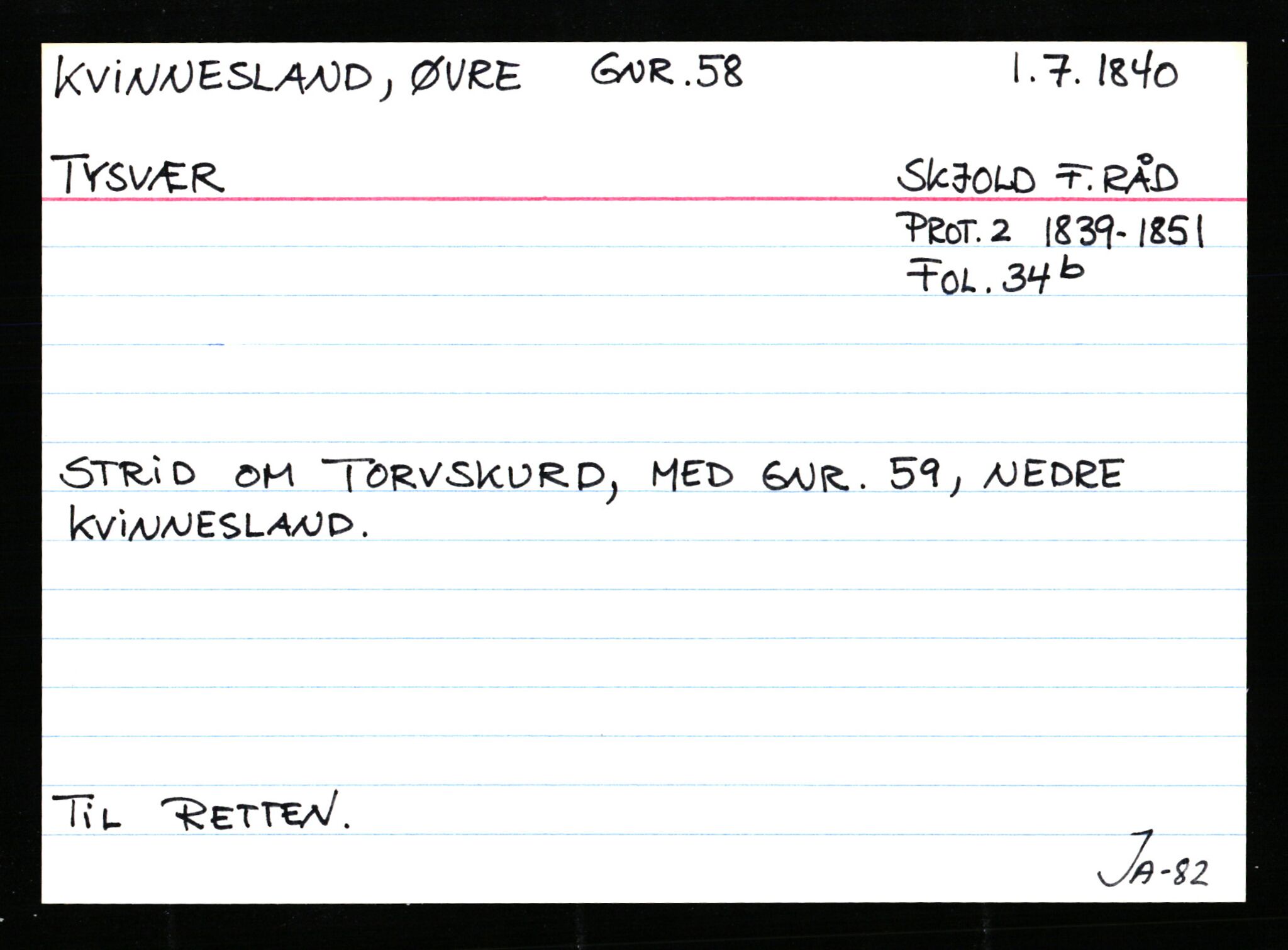 Statsarkivet i Stavanger, AV/SAST-A-101971/03/Y/Ym/L0033: Åstedskort sortert etter gårdsnavn: Kvelland - Lagestranden, 1600-1950, s. 177