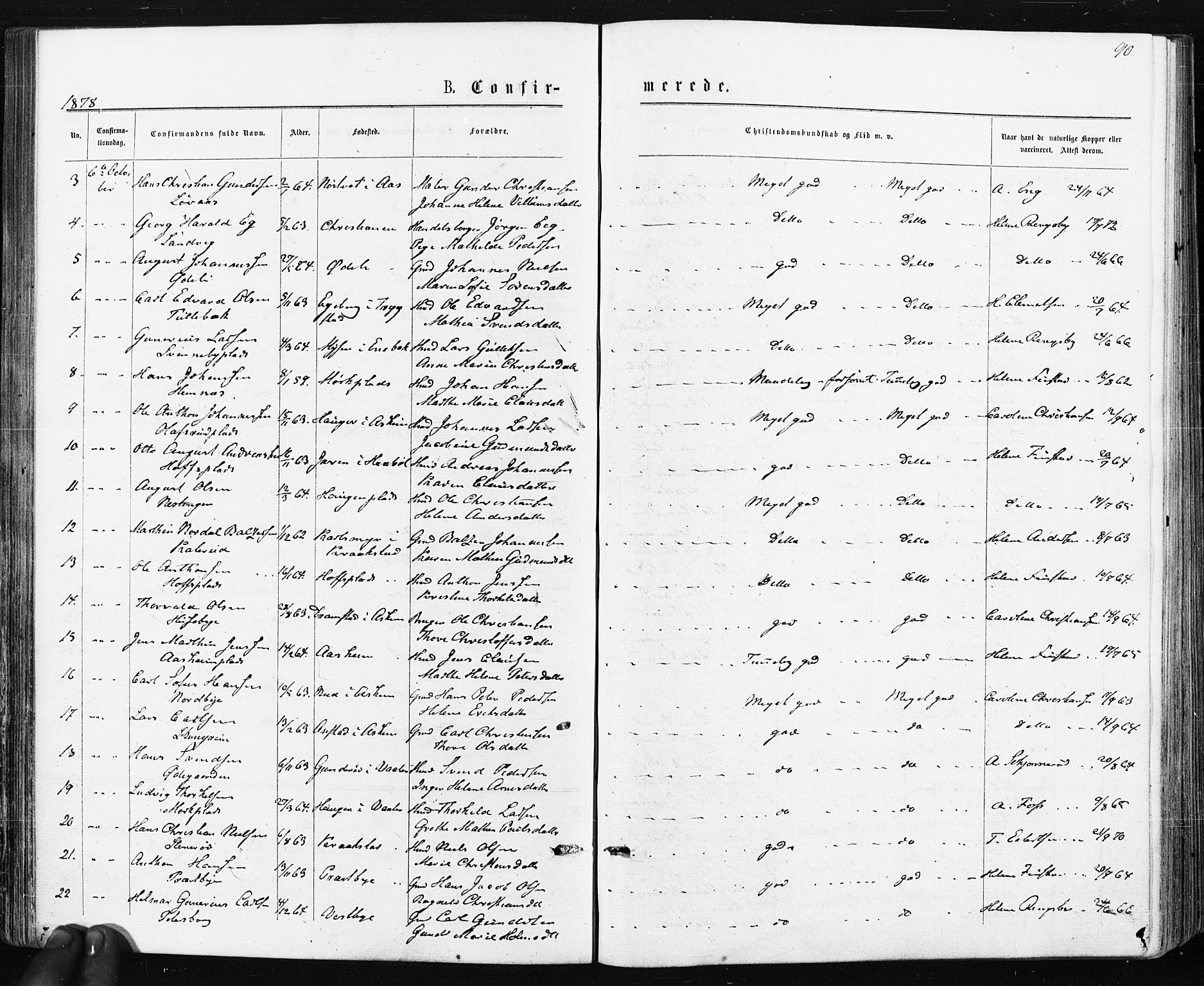 Spydeberg prestekontor Kirkebøker, AV/SAO-A-10924/F/Fa/L0007: Ministerialbok nr. I 7, 1875-1885, s. 90