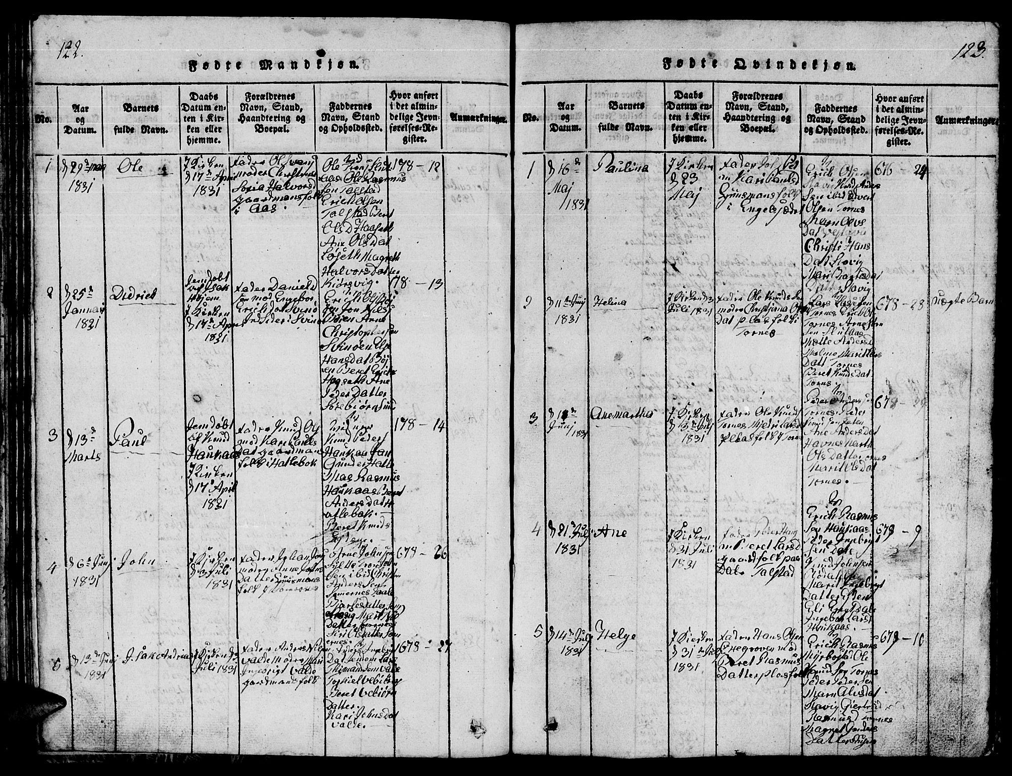 Ministerialprotokoller, klokkerbøker og fødselsregistre - Møre og Romsdal, AV/SAT-A-1454/565/L0752: Klokkerbok nr. 565C01, 1817-1844, s. 122-123