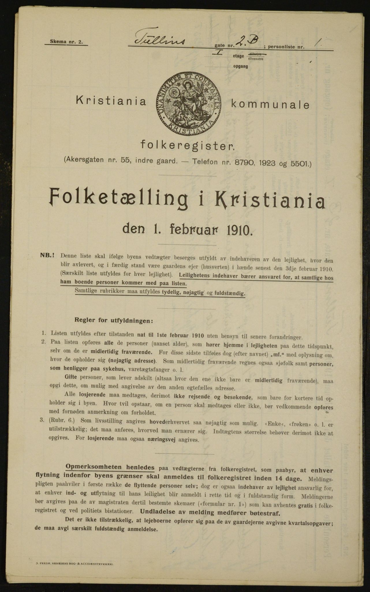 OBA, Kommunal folketelling 1.2.1910 for Kristiania, 1910, s. 111354