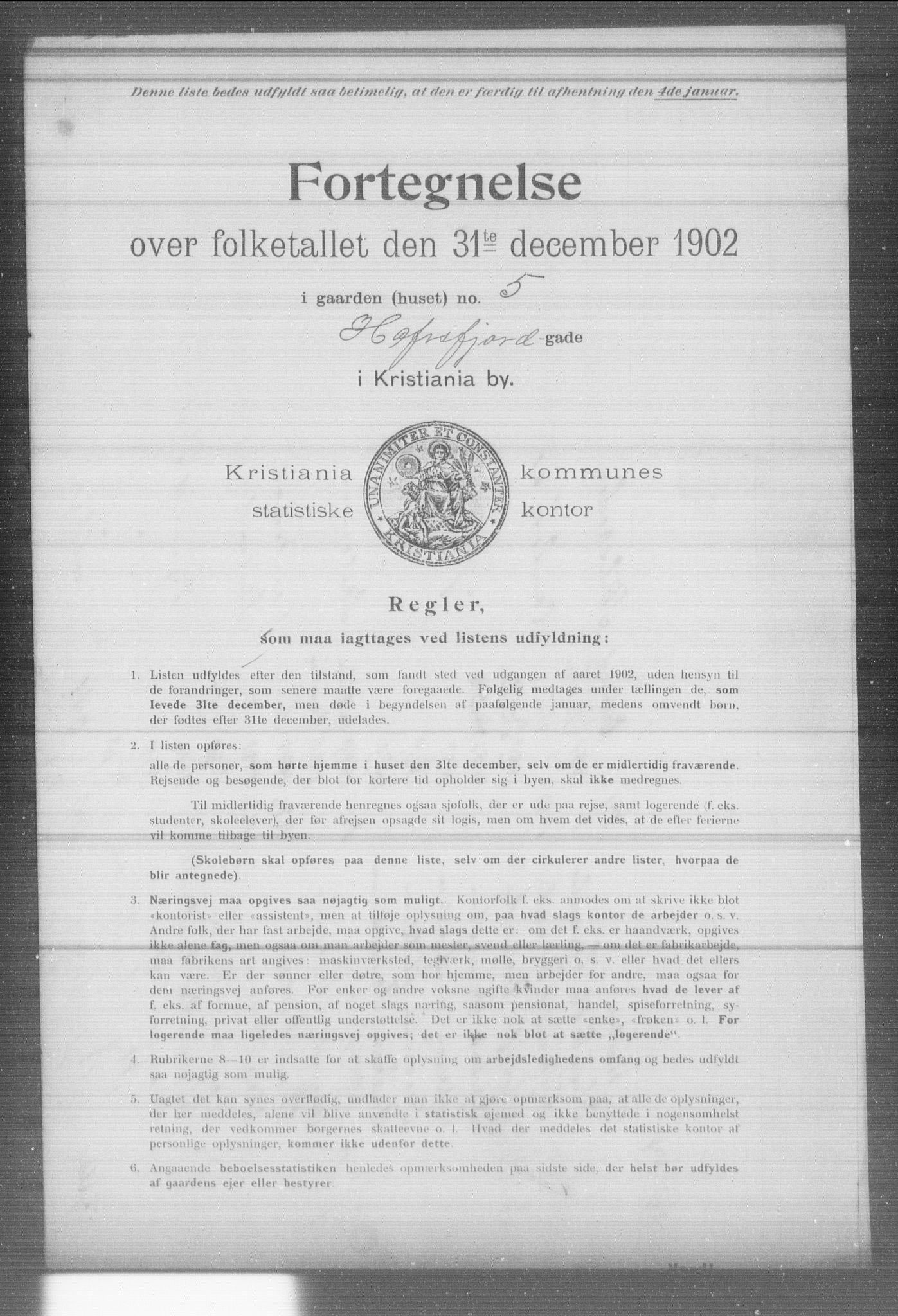 OBA, Kommunal folketelling 31.12.1902 for Kristiania kjøpstad, 1902, s. 6500