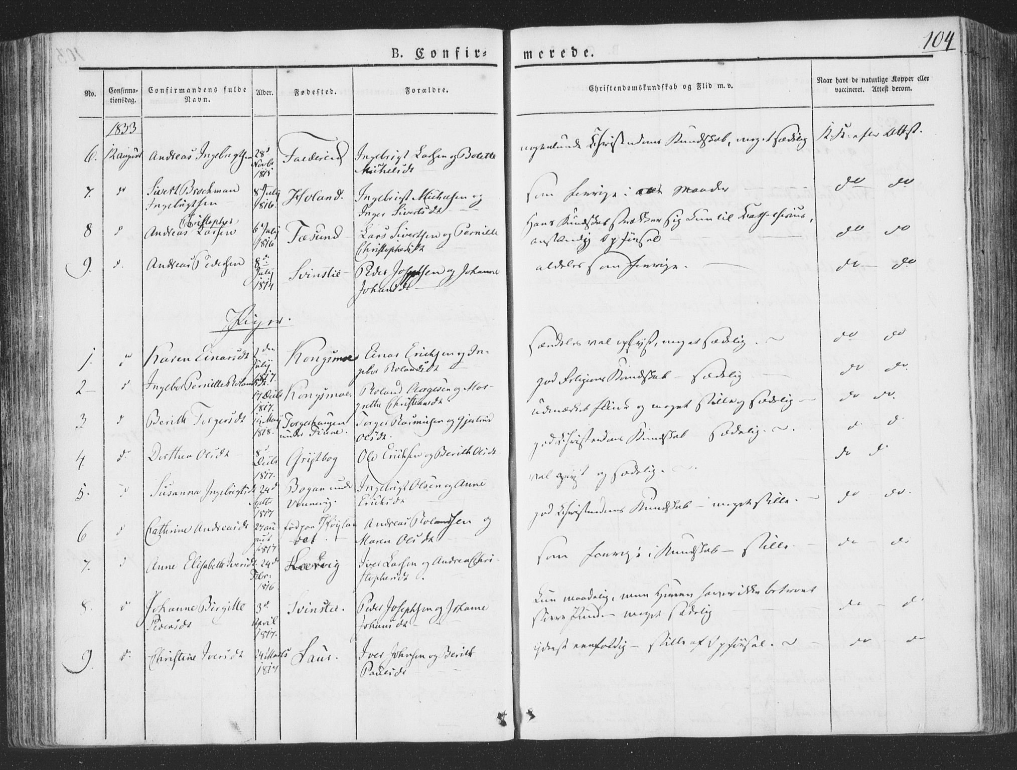 Ministerialprotokoller, klokkerbøker og fødselsregistre - Nord-Trøndelag, SAT/A-1458/780/L0639: Ministerialbok nr. 780A04, 1830-1844, s. 104