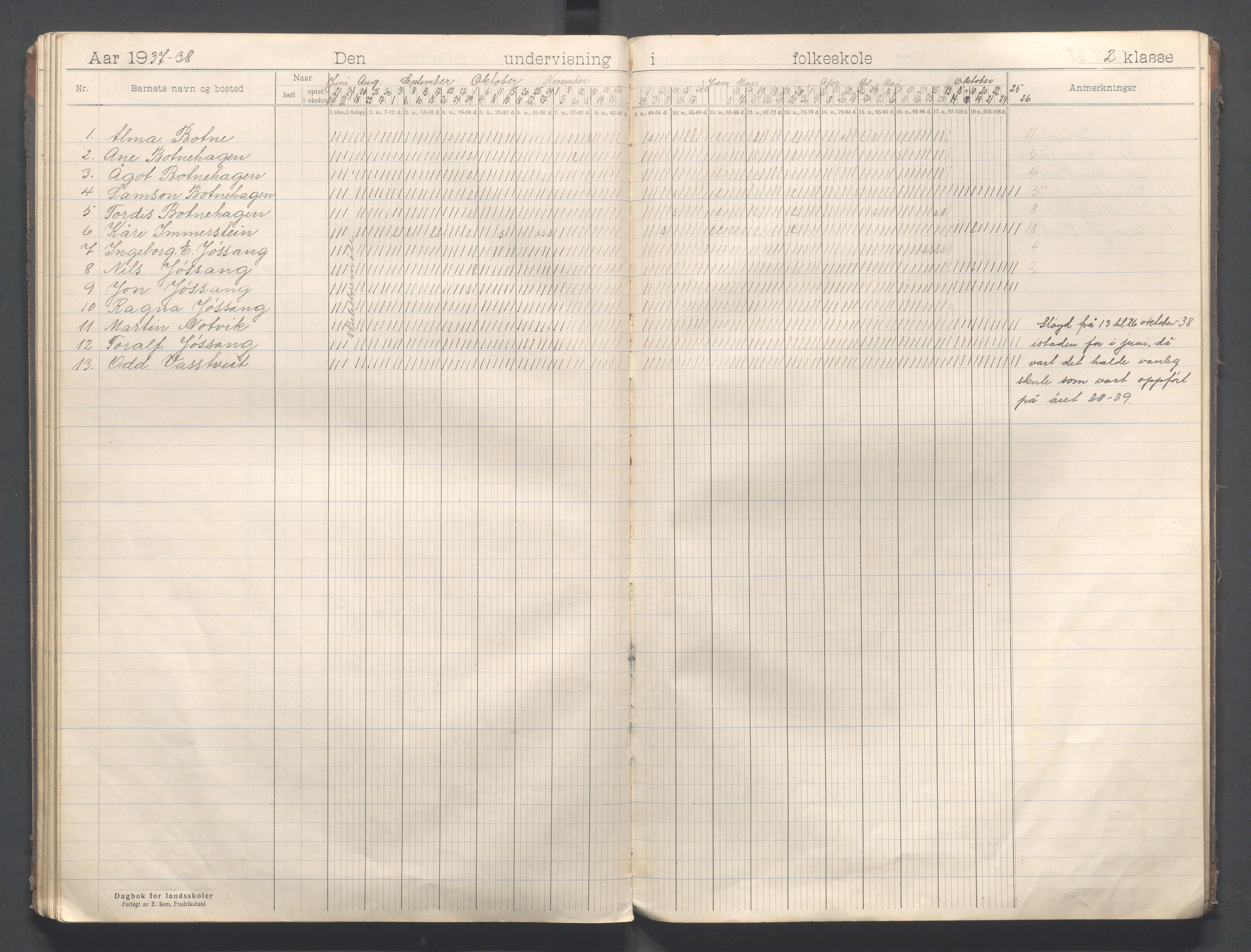 Strand kommune - Jøssang skole, IKAR/A-1274/G/Ga/L0001: Dagbok, 1916-1946, s. 39