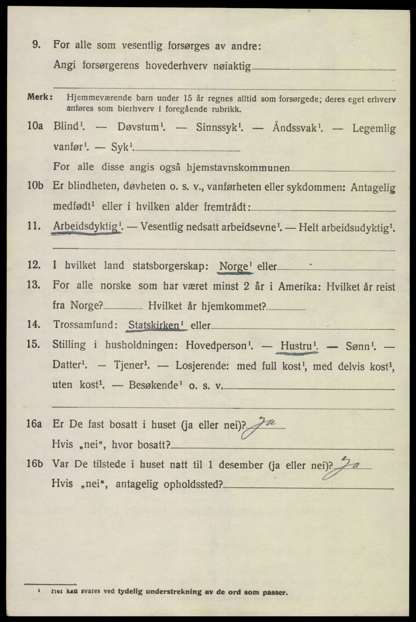 SAK, Folketelling 1920 for 1013 Tveit herred, 1920, s. 1457
