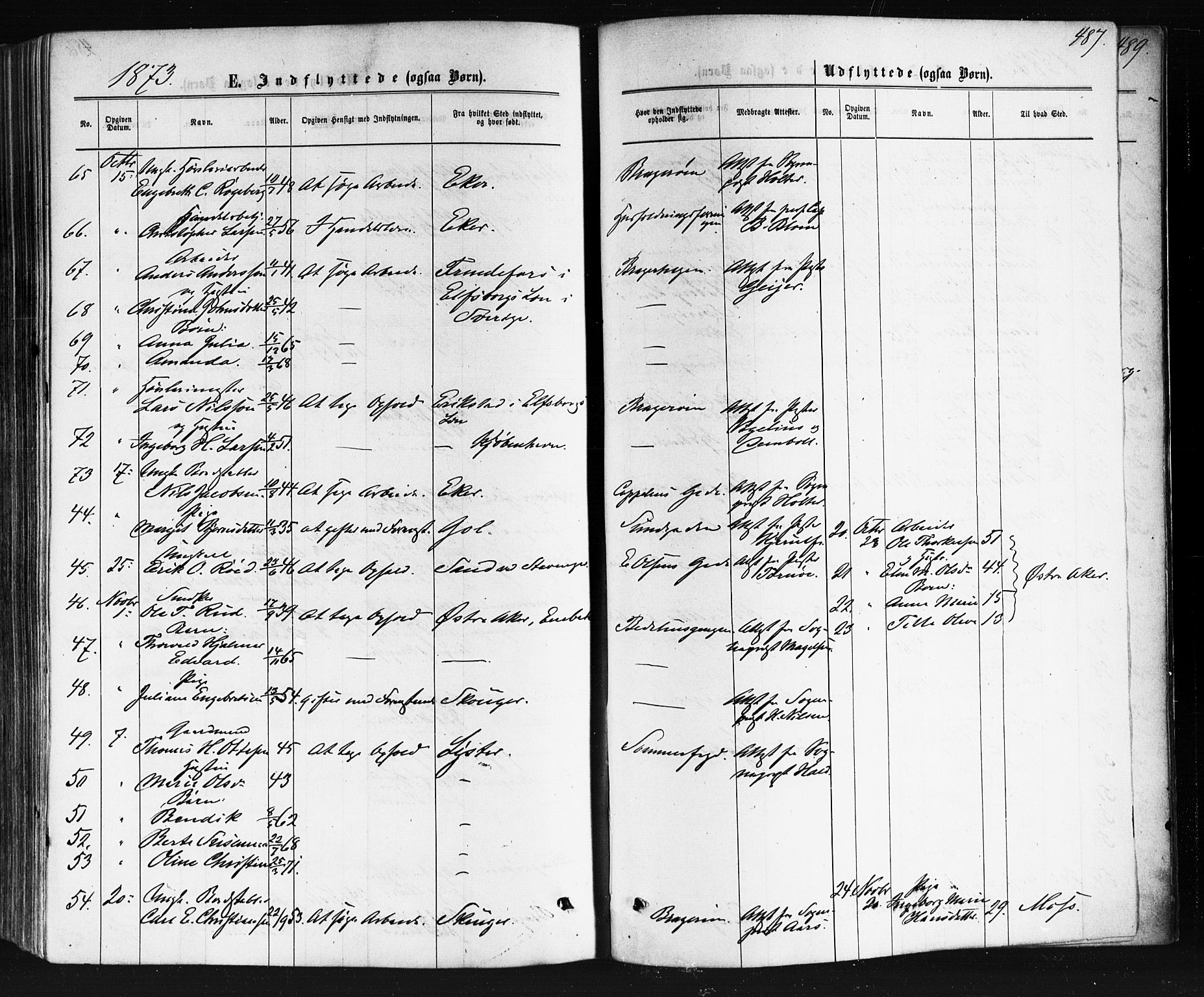 Bragernes kirkebøker, AV/SAKO-A-6/F/Fb/L0004: Ministerialbok nr. II 4, 1869-1875, s. 487