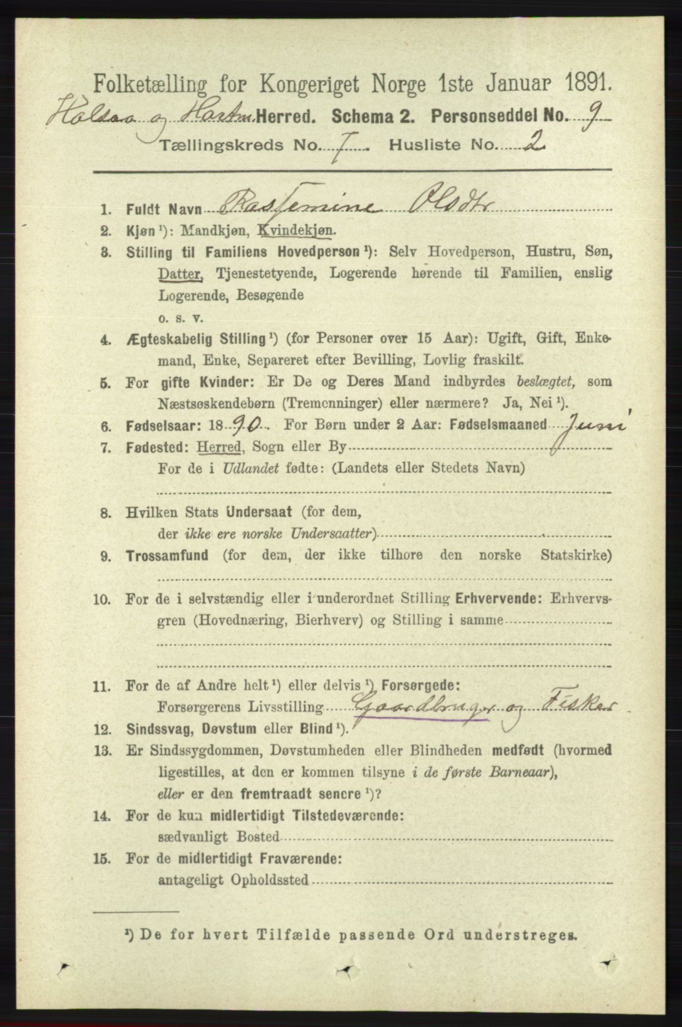 RA, Folketelling 1891 for 1019 Halse og Harkmark herred, 1891, s. 2759