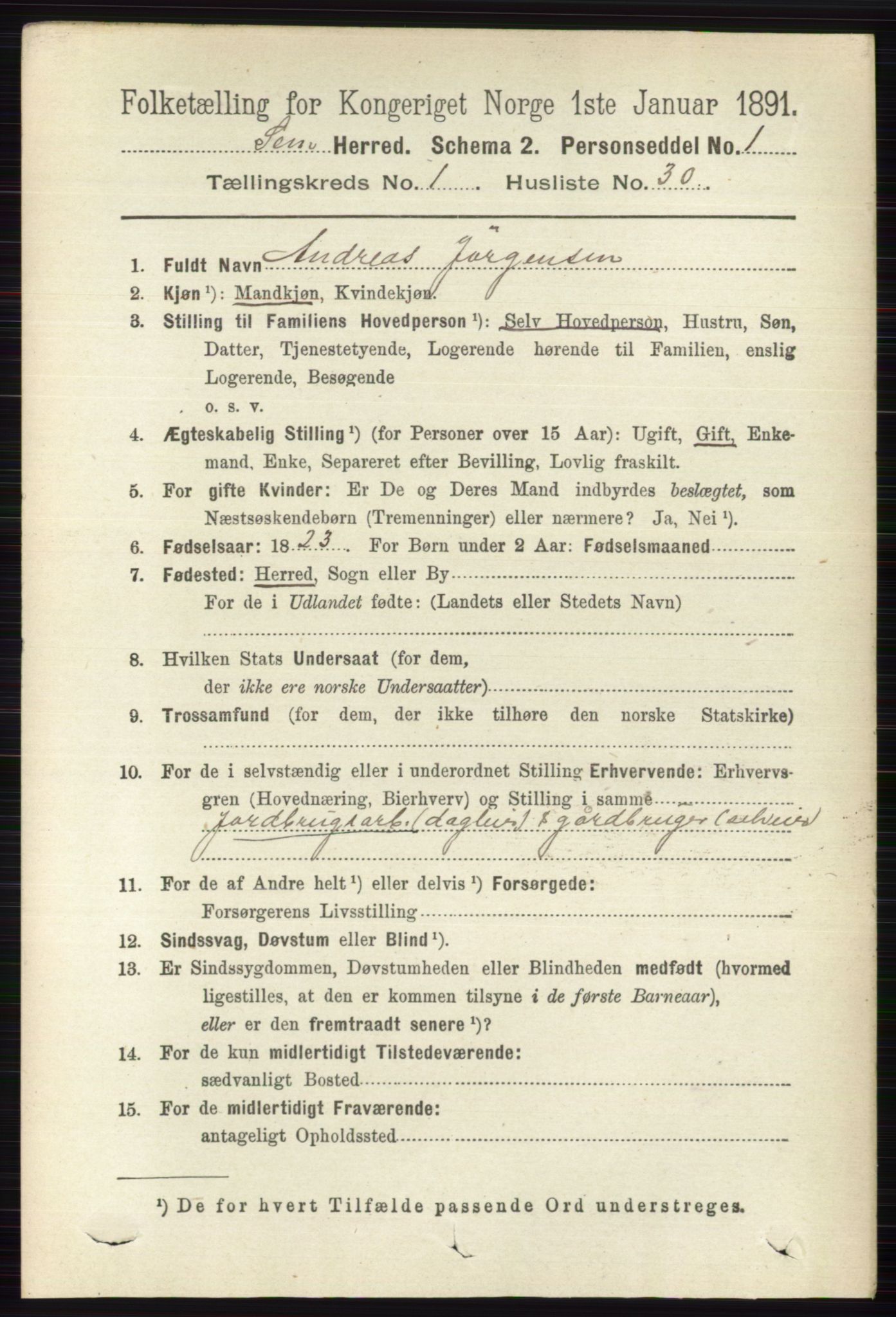 RA, Folketelling 1891 for 0721 Sem herred, 1891, s. 266