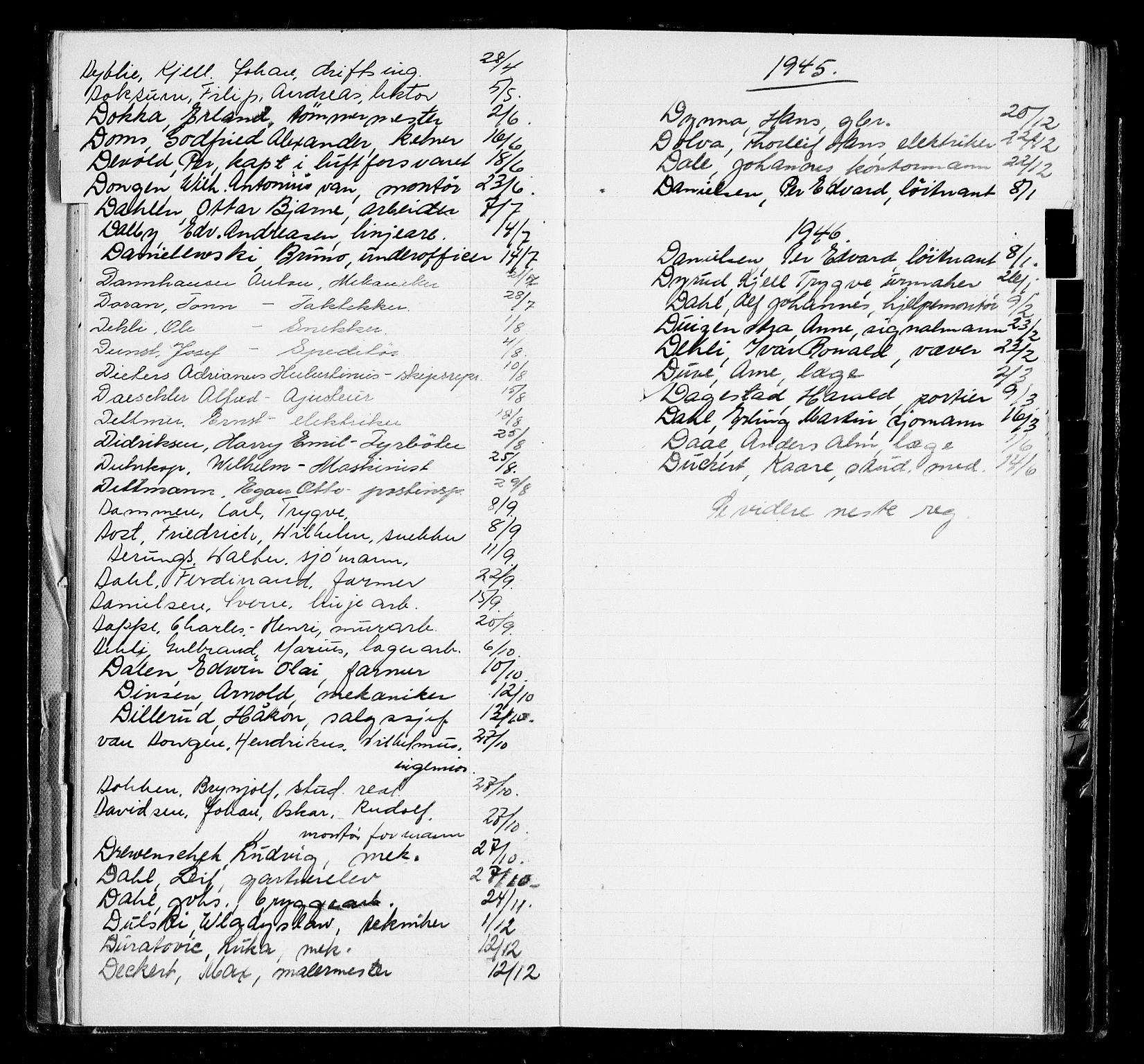 Oslo byfogd avd. I, AV/SAO-A-10220/L/La/L0006: Vigselsregister, 1943-1946, s. 28