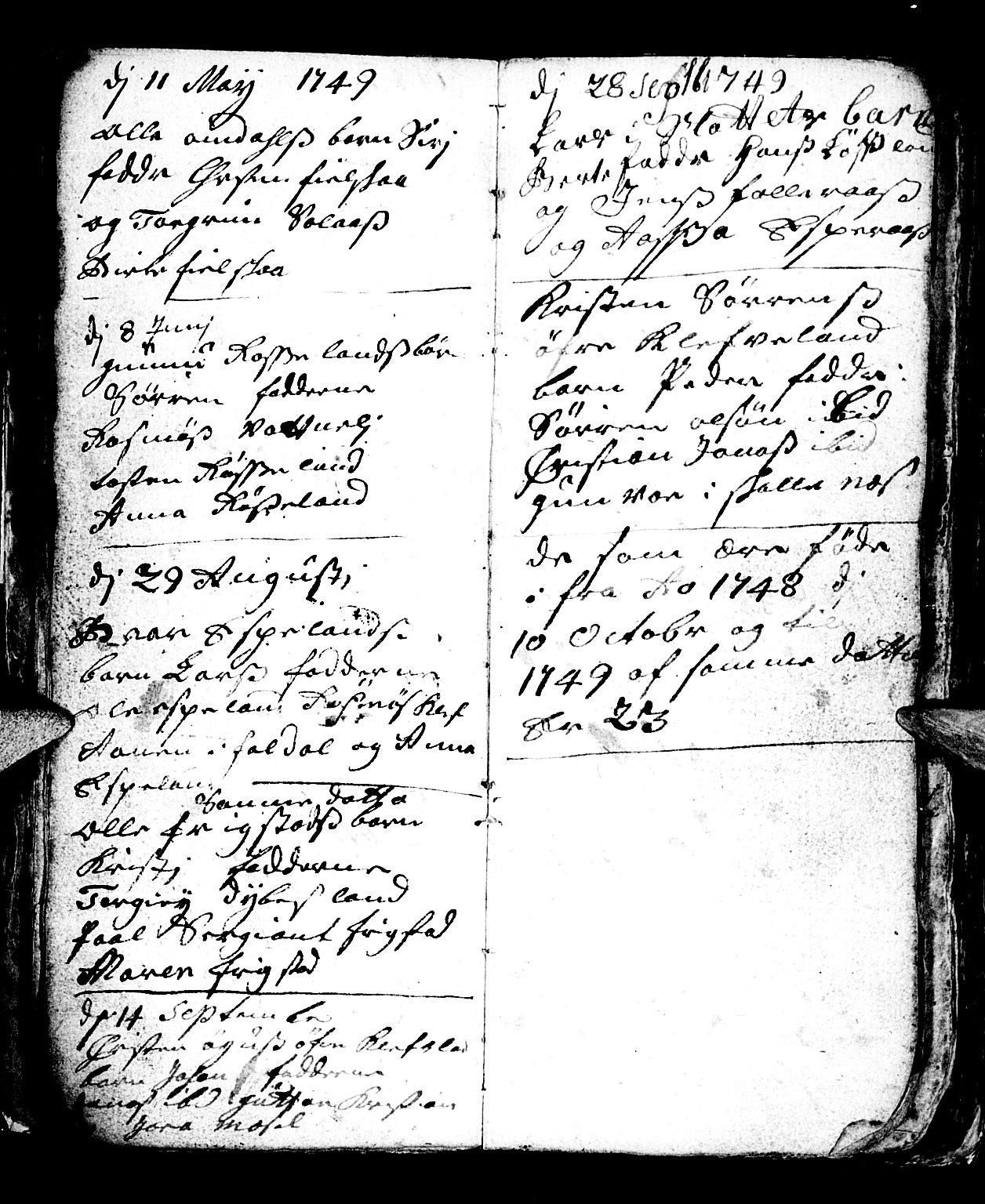 Bjelland sokneprestkontor, SAK/1111-0005/F/Fb/Fbb/L0001: Klokkerbok nr. B 1, 1732-1782, s. 28