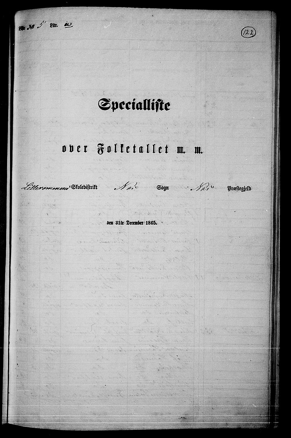 RA, Folketelling 1865 for 0236P Nes prestegjeld, 1865, s. 109