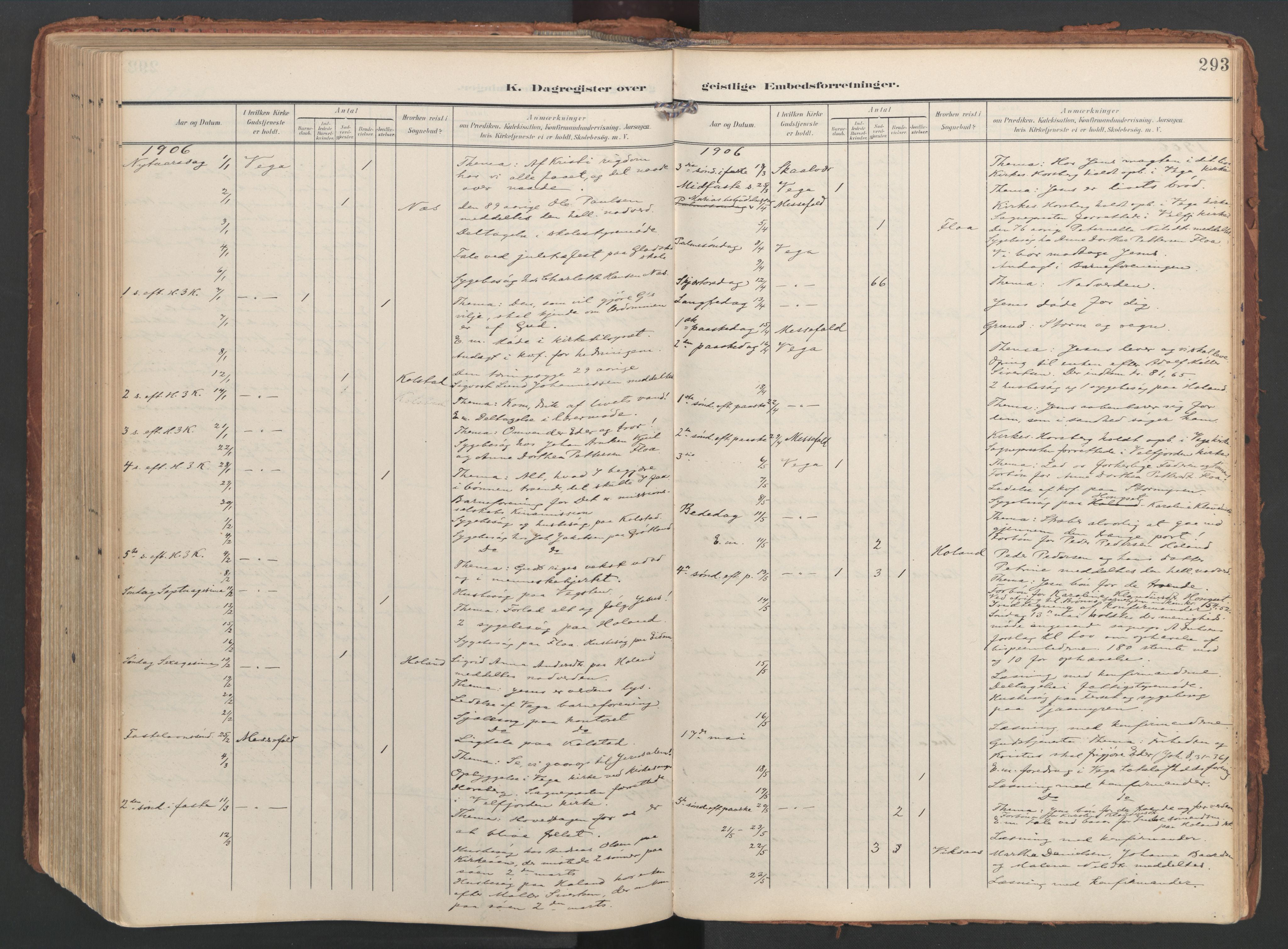 Ministerialprotokoller, klokkerbøker og fødselsregistre - Nordland, AV/SAT-A-1459/816/L0250: Ministerialbok nr. 816A16, 1903-1923, s. 293