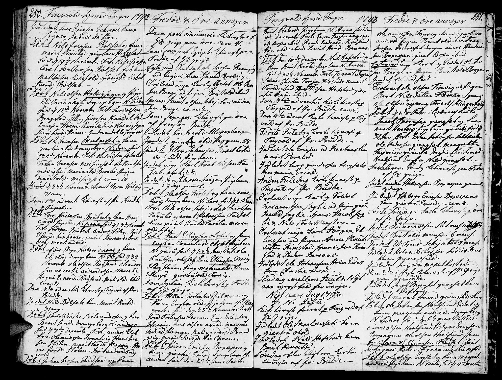 Ministerialprotokoller, klokkerbøker og fødselsregistre - Møre og Romsdal, AV/SAT-A-1454/586/L0980: Ministerialbok nr. 586A06, 1776-1794, s. 250-251