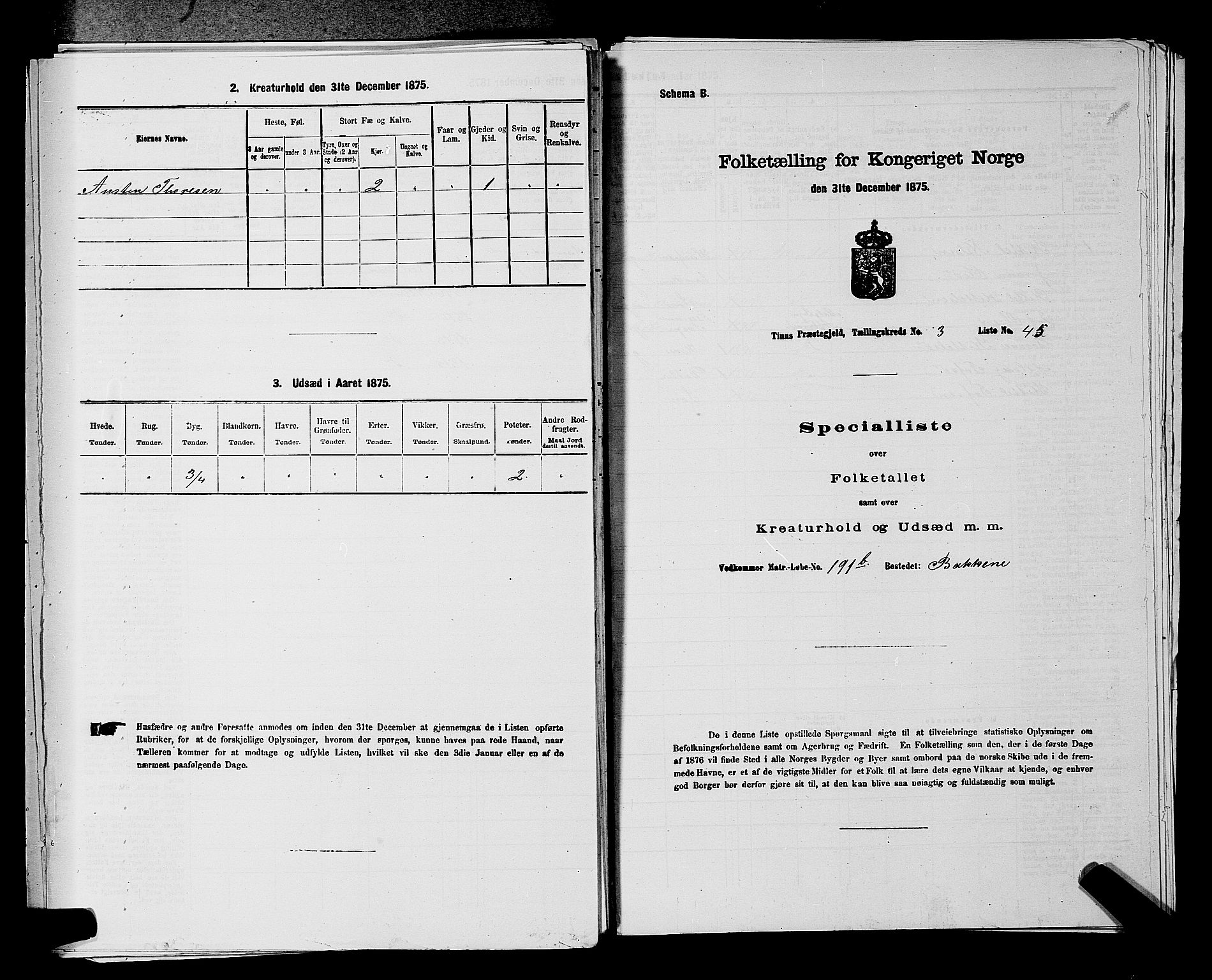 SAKO, Folketelling 1875 for 0826P Tinn prestegjeld, 1875, s. 428