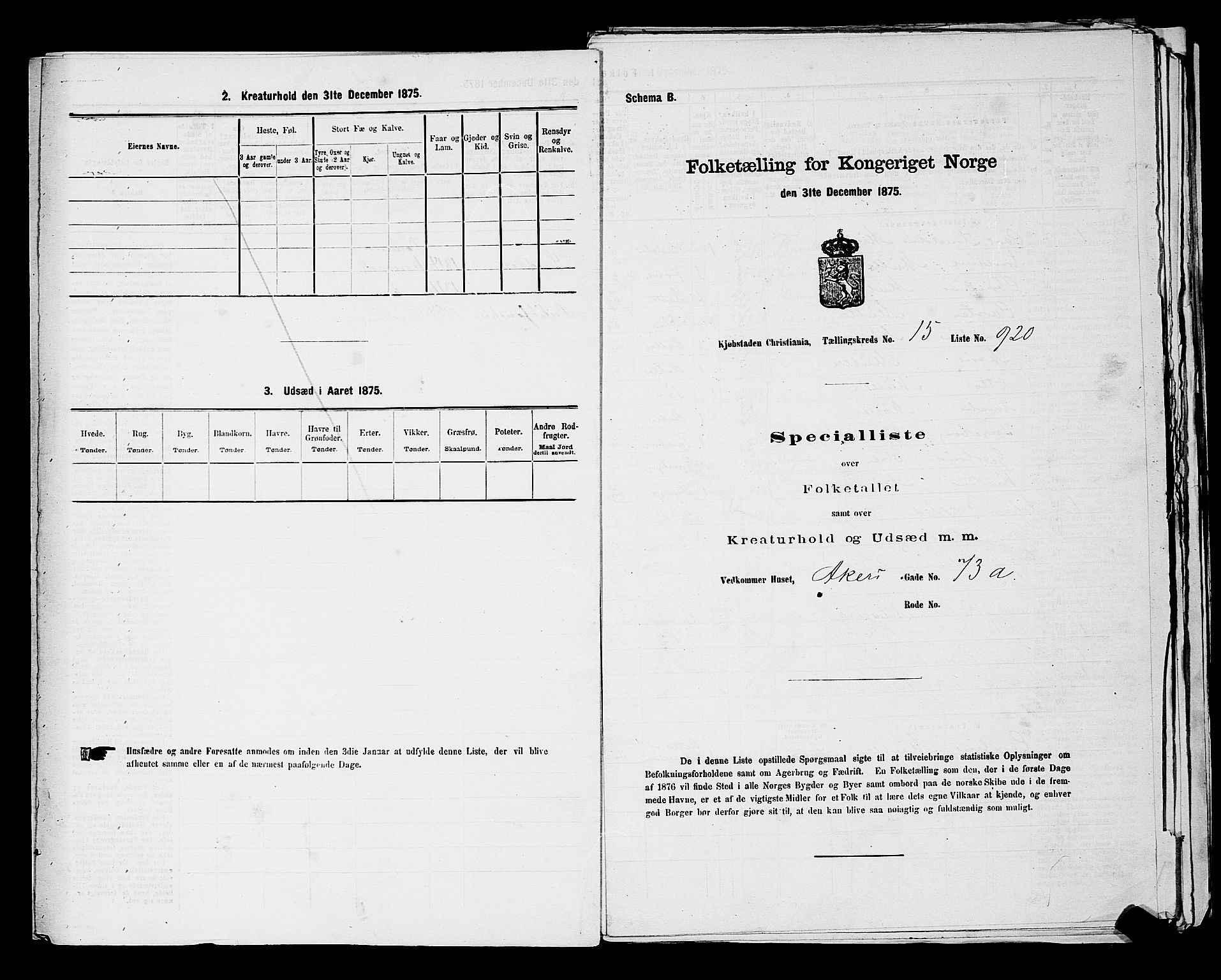 RA, Folketelling 1875 for 0301 Kristiania kjøpstad, 1875, s. 2880