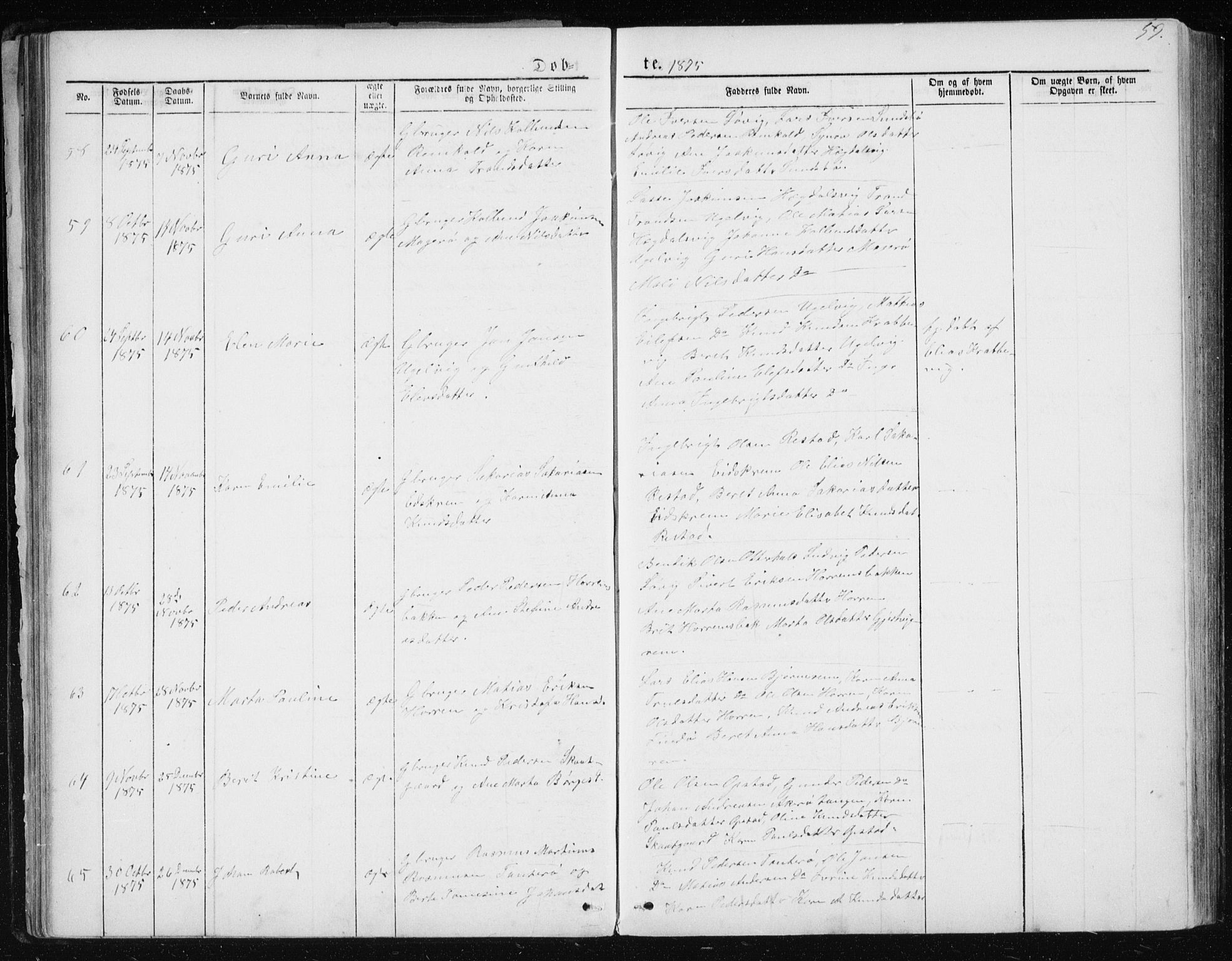 Ministerialprotokoller, klokkerbøker og fødselsregistre - Møre og Romsdal, SAT/A-1454/560/L0724: Klokkerbok nr. 560C01, 1867-1892, s. 59