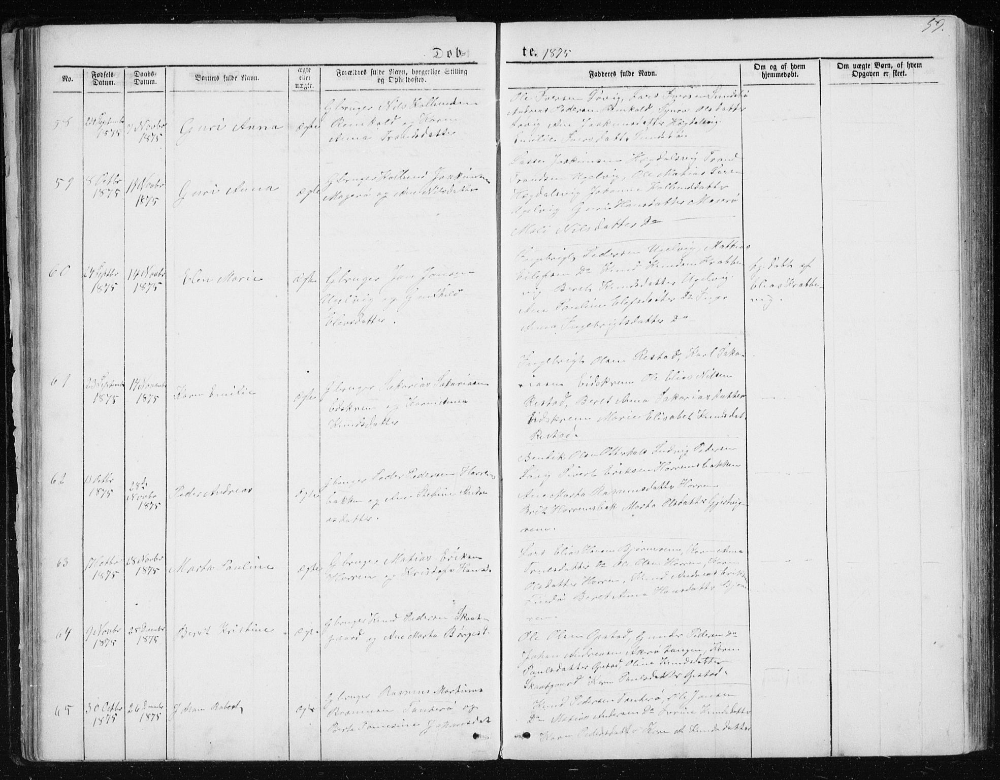 Ministerialprotokoller, klokkerbøker og fødselsregistre - Møre og Romsdal, AV/SAT-A-1454/560/L0724: Klokkerbok nr. 560C01, 1867-1892, s. 59