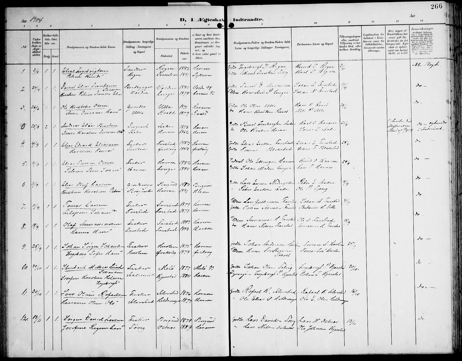 Ministerialprotokoller, klokkerbøker og fødselsregistre - Møre og Romsdal, AV/SAT-A-1454/536/L0511: Klokkerbok nr. 536C06, 1899-1944, s. 266