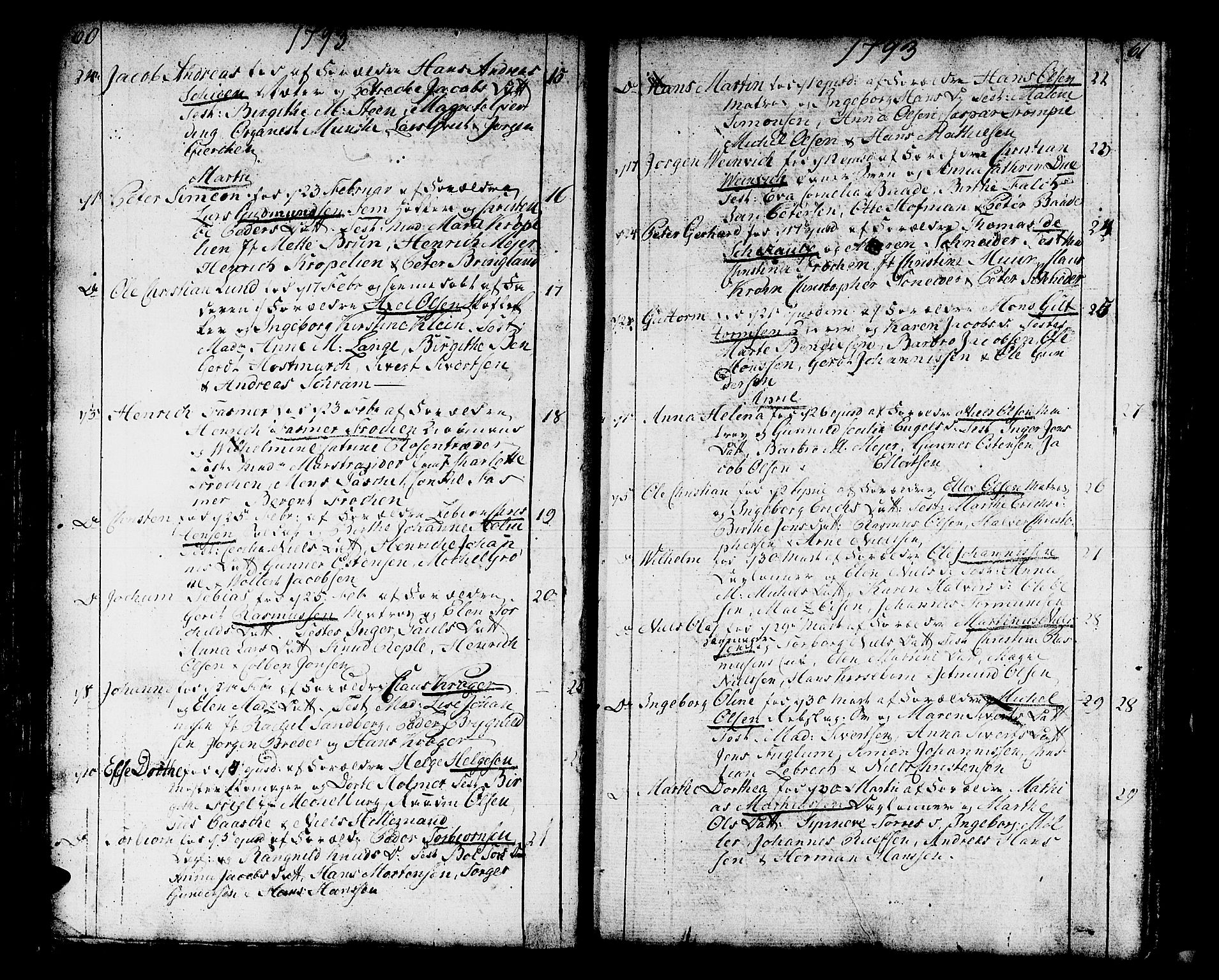 Domkirken sokneprestembete, SAB/A-74801/H/Haa/L0004: Ministerialbok nr. A 4, 1763-1820, s. 60-61