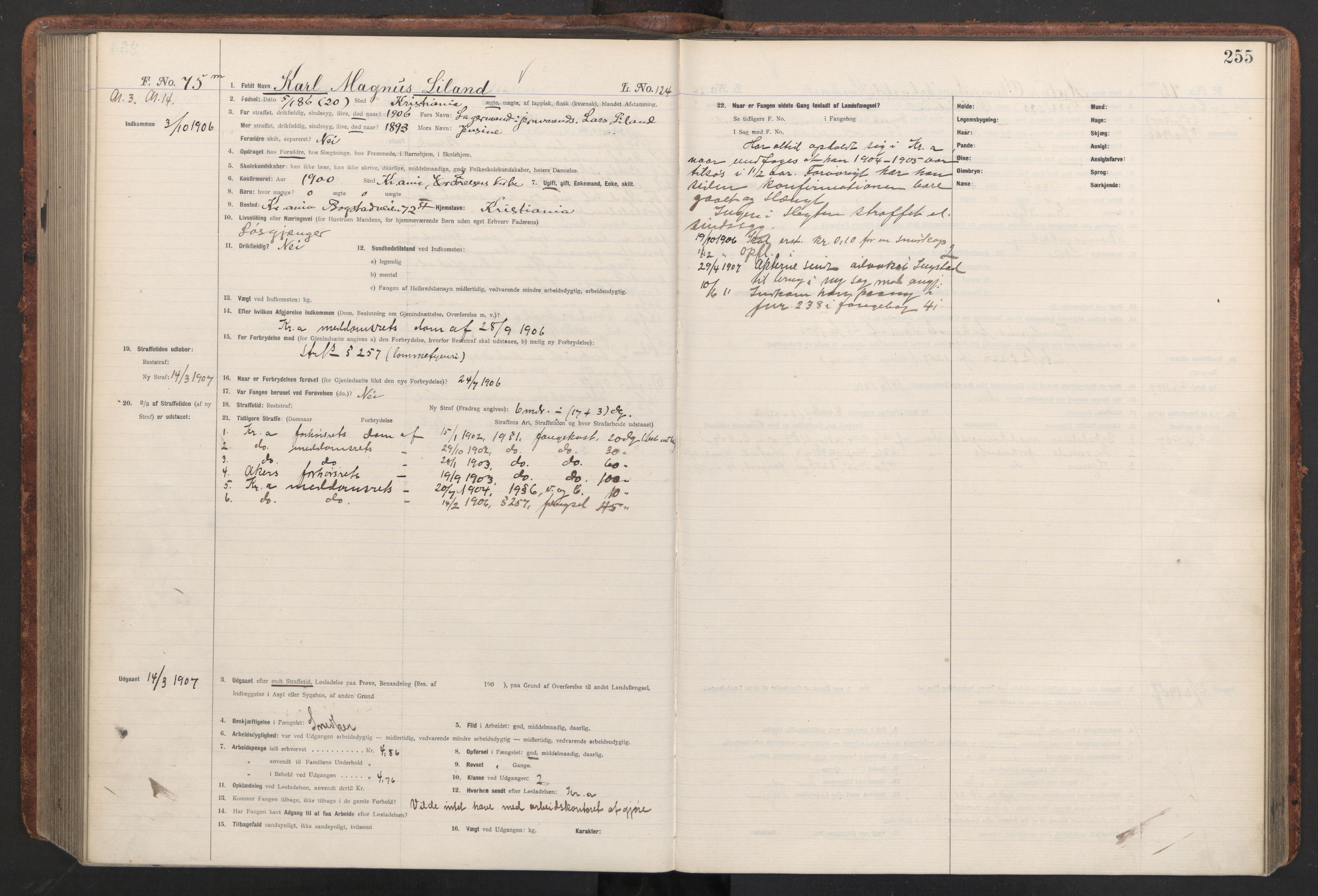 Botsfengslet, AV/RA-S-1539/D/Db/Dbb/L0040: 821l - 171m, 1905-1907, s. 255