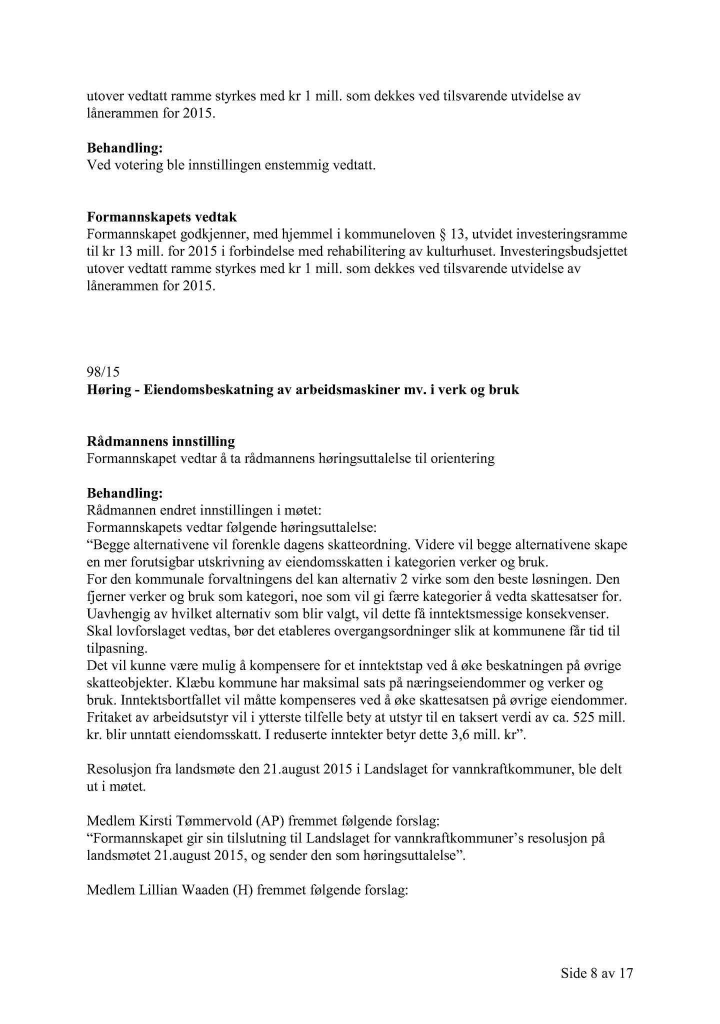 Klæbu Kommune, TRKO/KK/02-FS/L008: Formannsskapet - Møtedokumenter, 2015, s. 2739