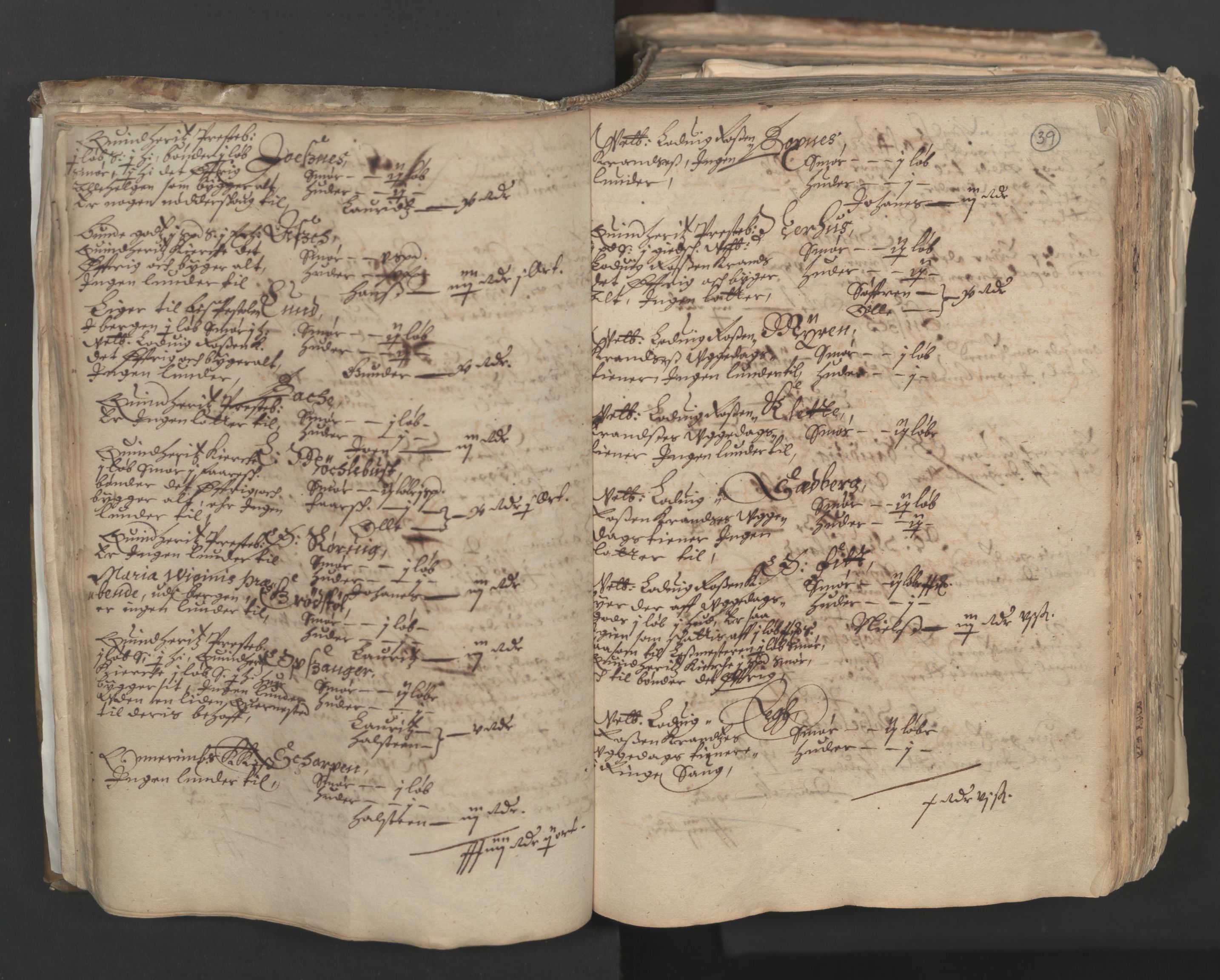 Rentekammeret inntil 1814, Realistisk ordnet avdeling, AV/RA-EA-4070/L/L0024/0001: Bergen lagdømme: / [A]: Alminnelig jordebok og skattemanntall (6 dalers kontribusjonsskatt). Sunnhordland, Hardanger, Nordhordland, Voss, Indre Sogn, Ytre Sogn, Sunnfjord, Nordfjord og Sunnmøre fogderi., 1661, s. 38b-39a