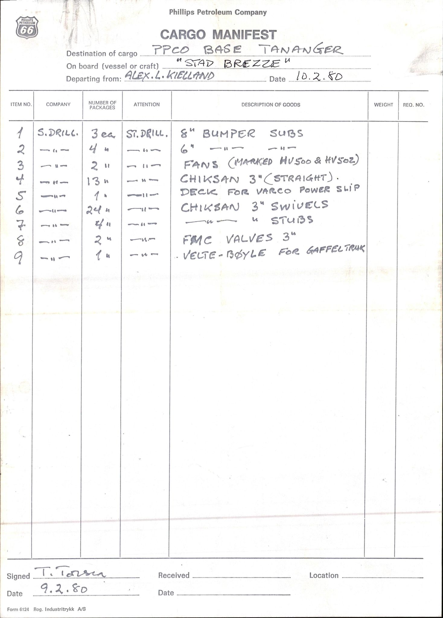 Pa 1503 - Stavanger Drilling AS, AV/SAST-A-101906/2/E/Ec/Eca/L0002: Korrespondanse, 1974-1982