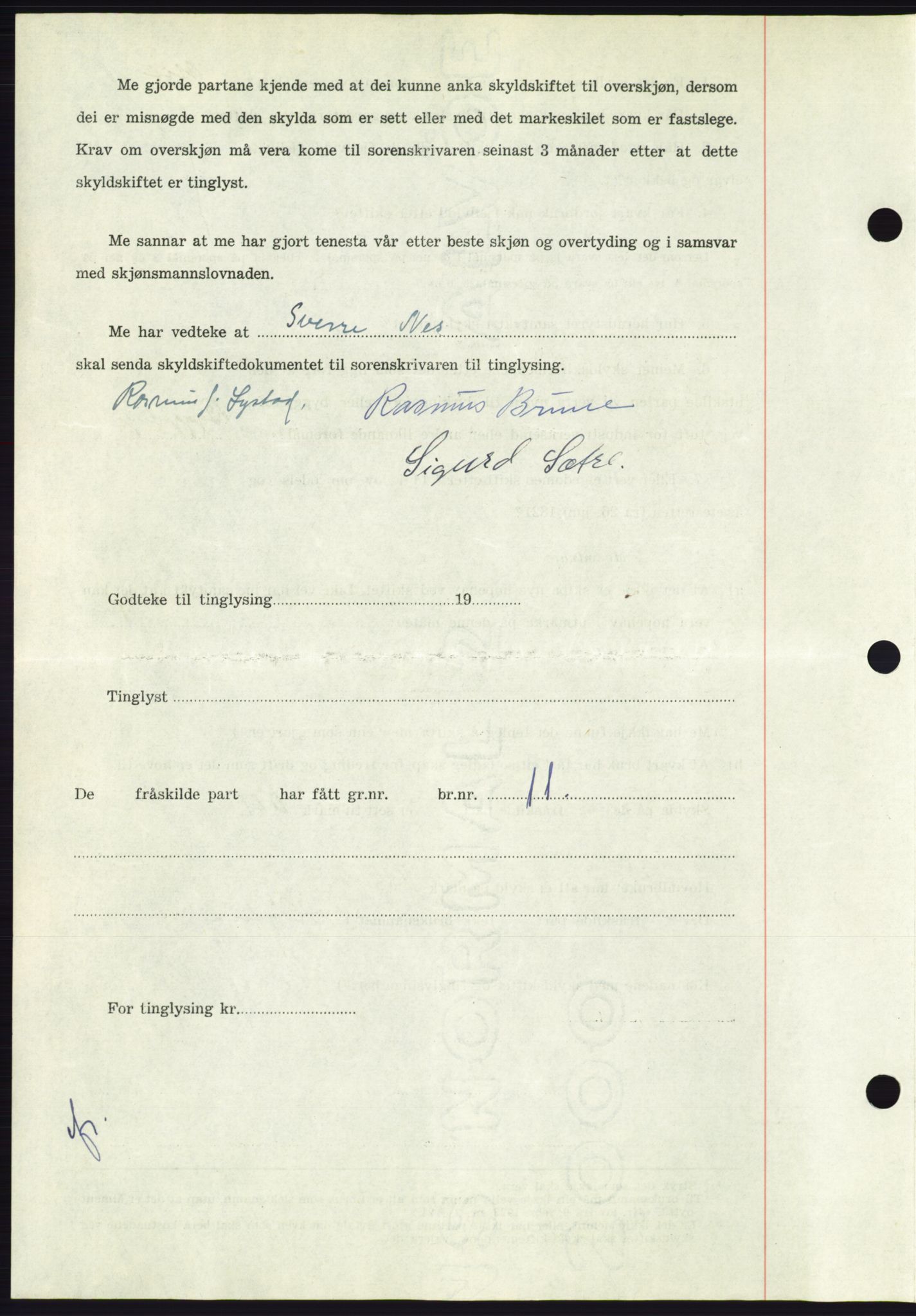 Søre Sunnmøre sorenskriveri, AV/SAT-A-4122/1/2/2C/L0099: Pantebok nr. 25A, 1954-1954, Dagboknr: 2543/1954