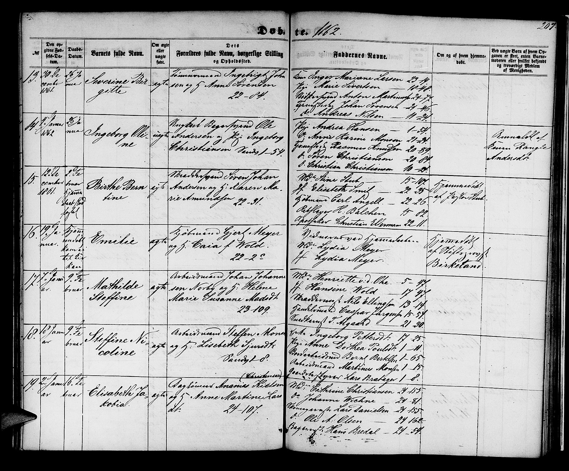 Korskirken sokneprestembete, AV/SAB-A-76101/H/Hab: Klokkerbok nr. B 4, 1858-1863, s. 207