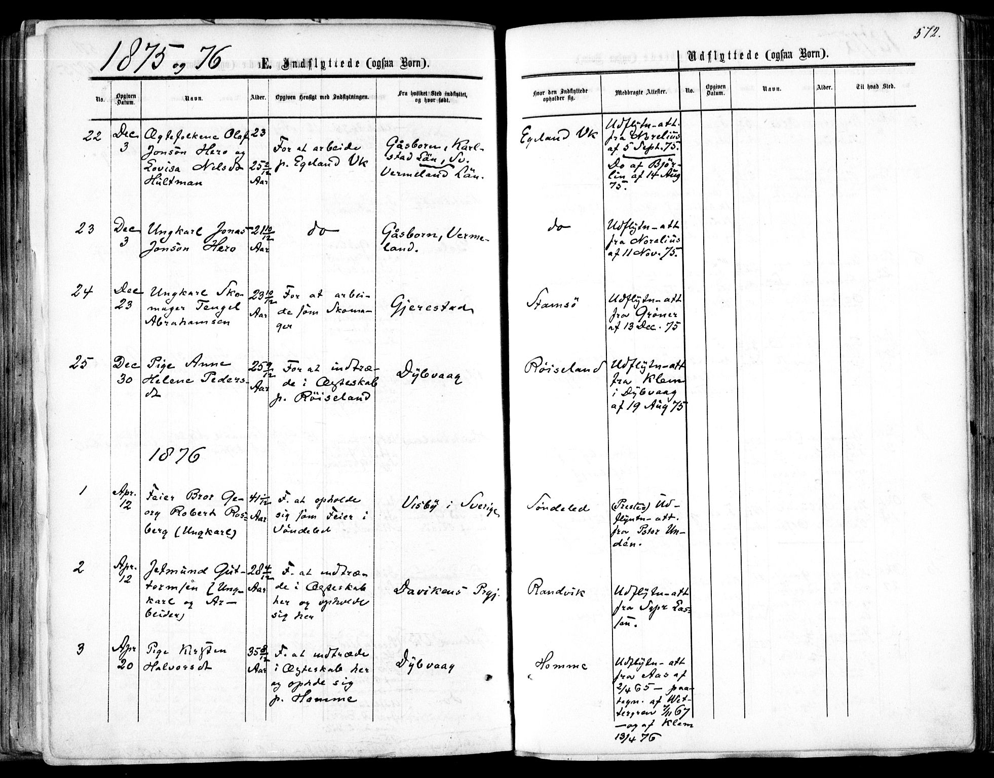 Søndeled sokneprestkontor, SAK/1111-0038/F/Fa/L0003: Ministerialbok nr. A 3, 1861-1879, s. 572