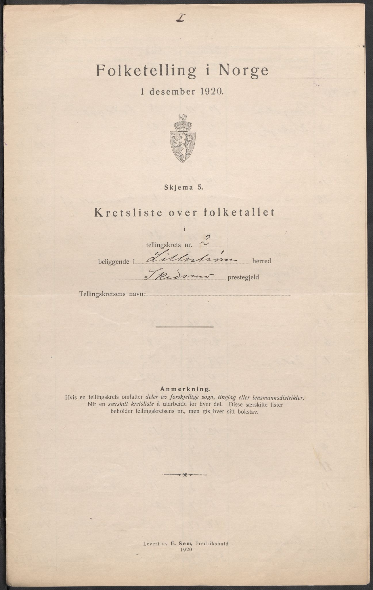 SAO, Folketelling 1920 for 0232 Lillestrøm herred, 1920, s. 11