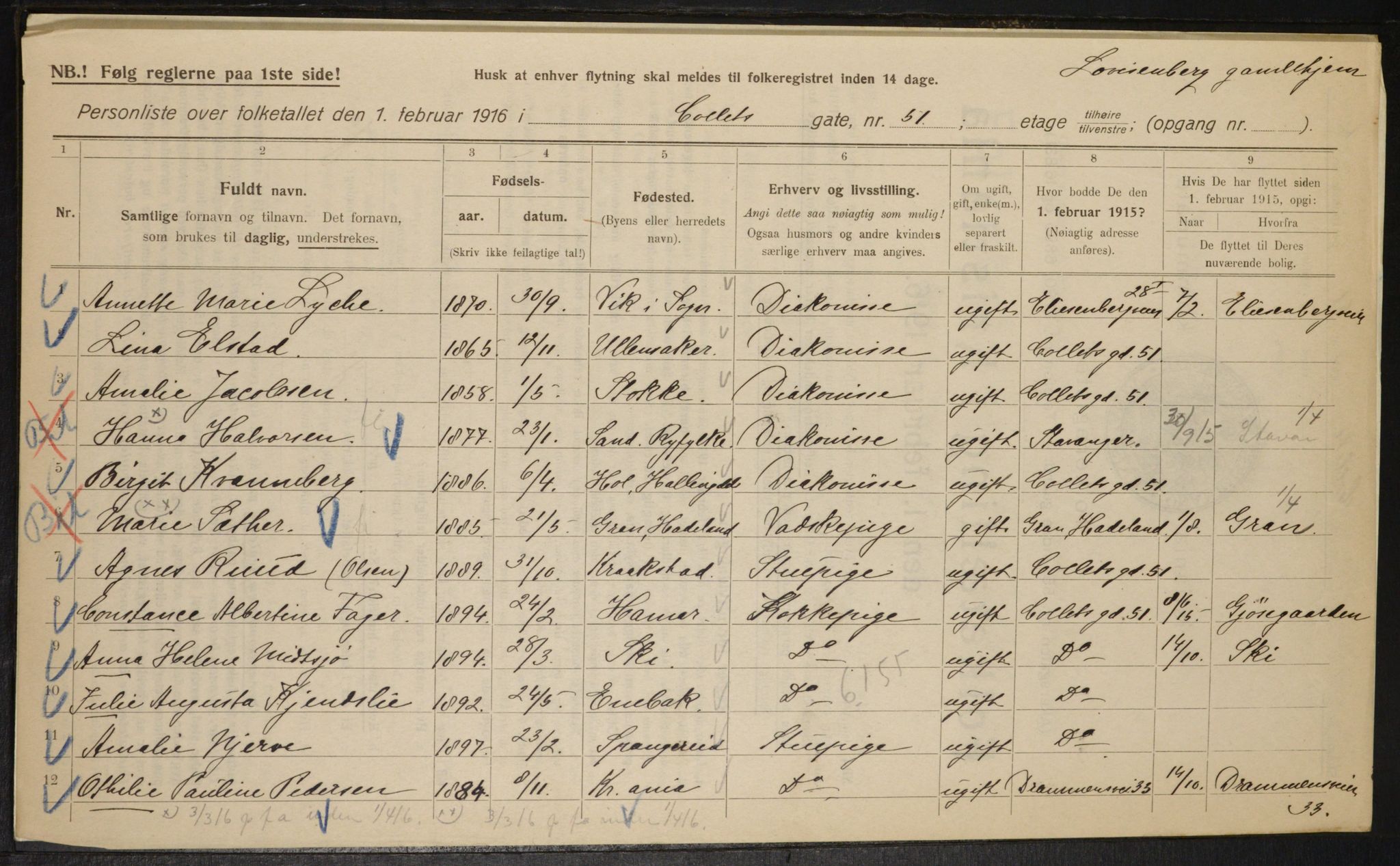 OBA, Kommunal folketelling 1.2.1916 for Kristiania, 1916, s. 13332