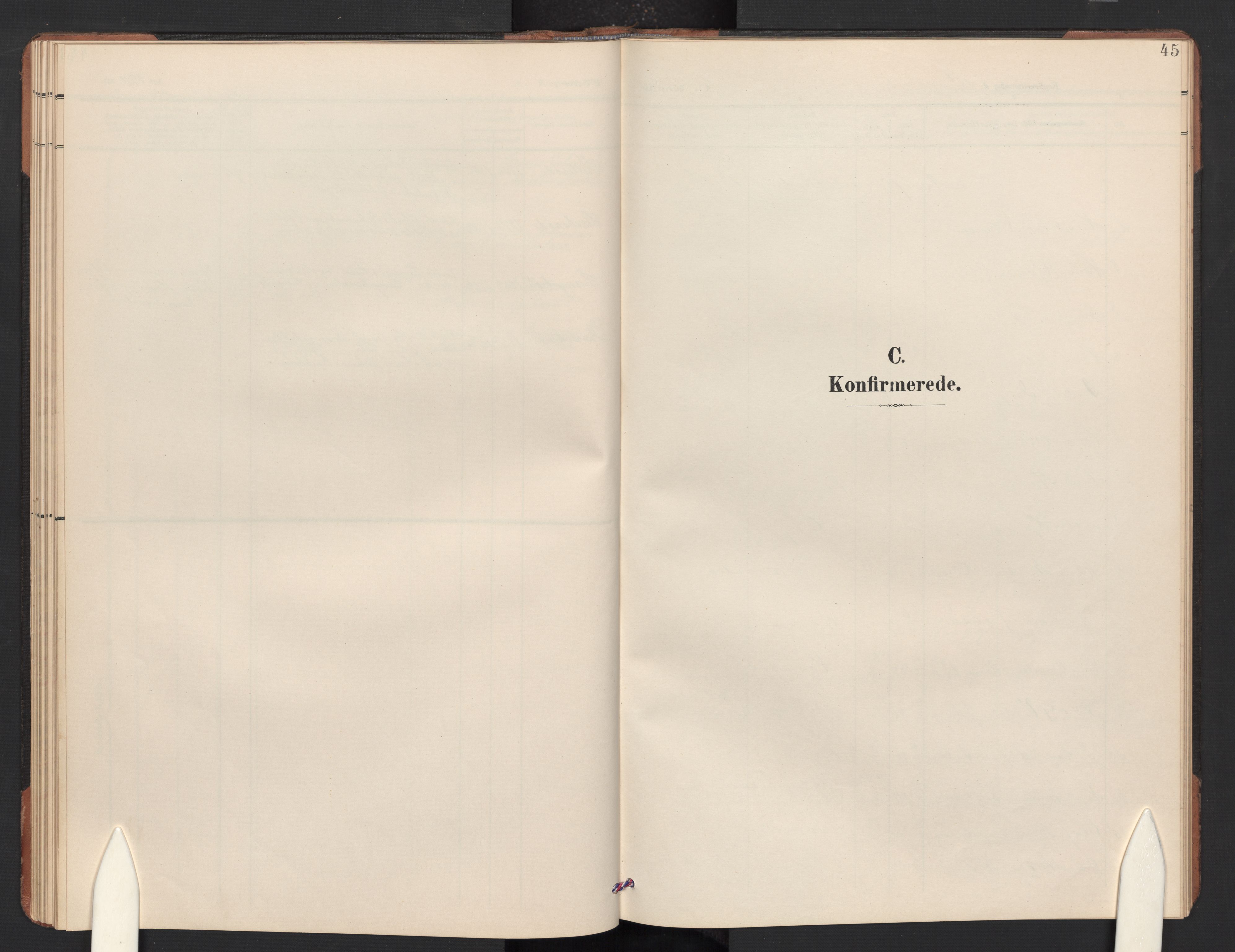 Idd prestekontor Kirkebøker, SAO/A-10911/G/Gc/L0001: Klokkerbok nr. III 1, 1901-1910, s. 45
