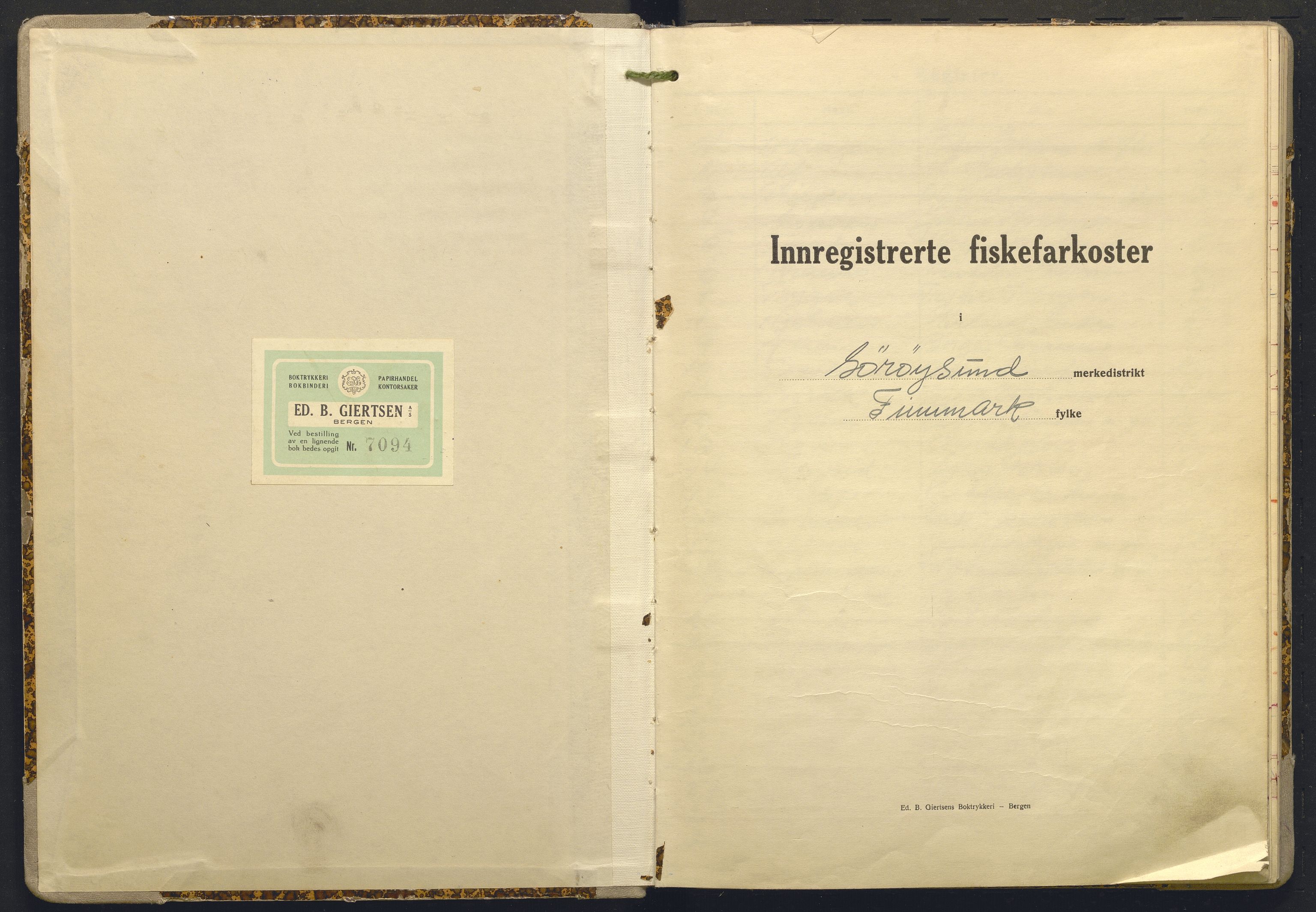 Fiskeridirektoratet - 1 Adm. ledelse - 13 Båtkontoret, AV/SAB-A-2003/I/Ia/Ia.a/L0053: 135.0118/1 Merkeprotokoll - Sørøysund, 1946-1949