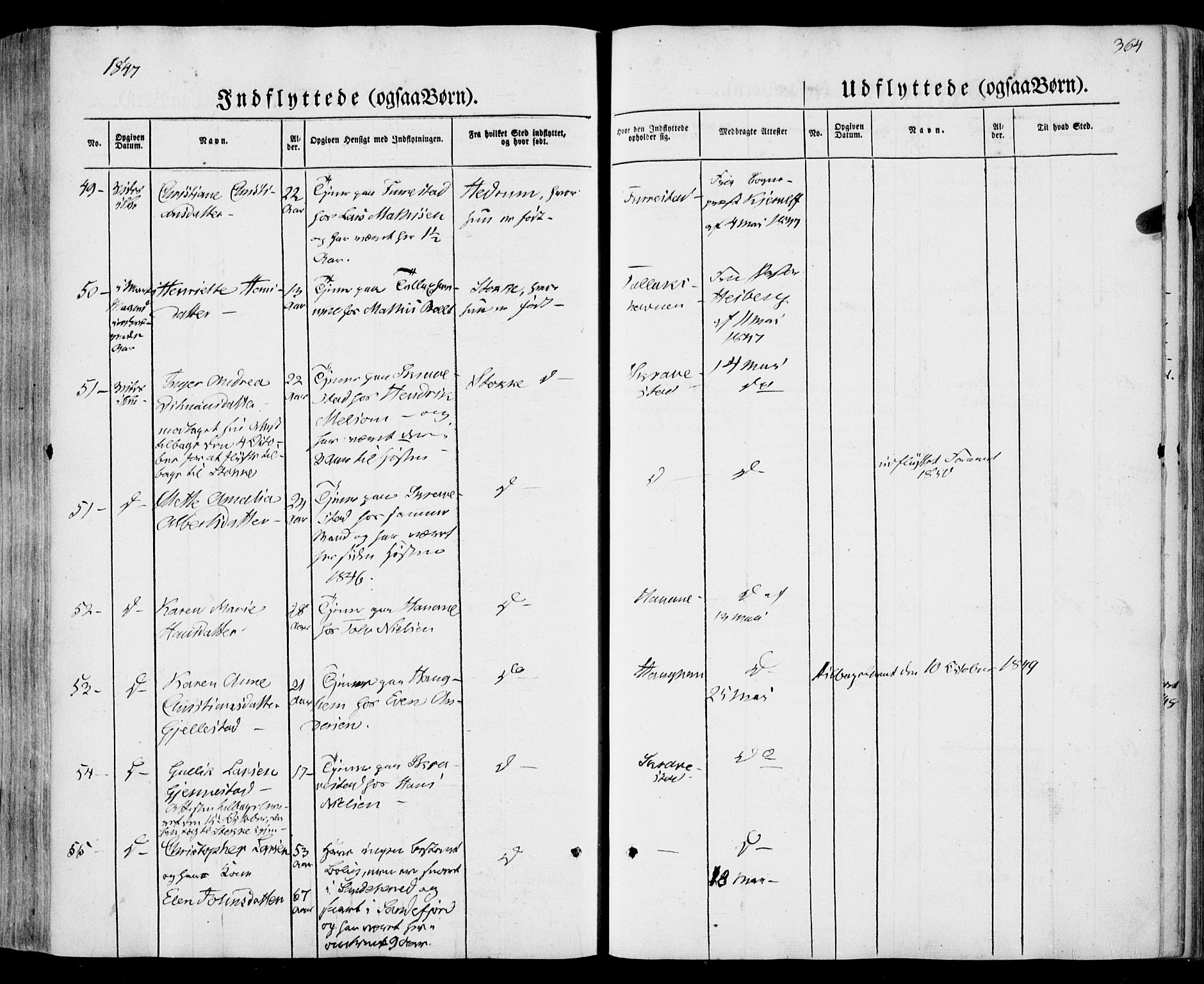 Sandar kirkebøker, AV/SAKO-A-243/F/Fa/L0006: Ministerialbok nr. 6, 1847-1860, s. 364