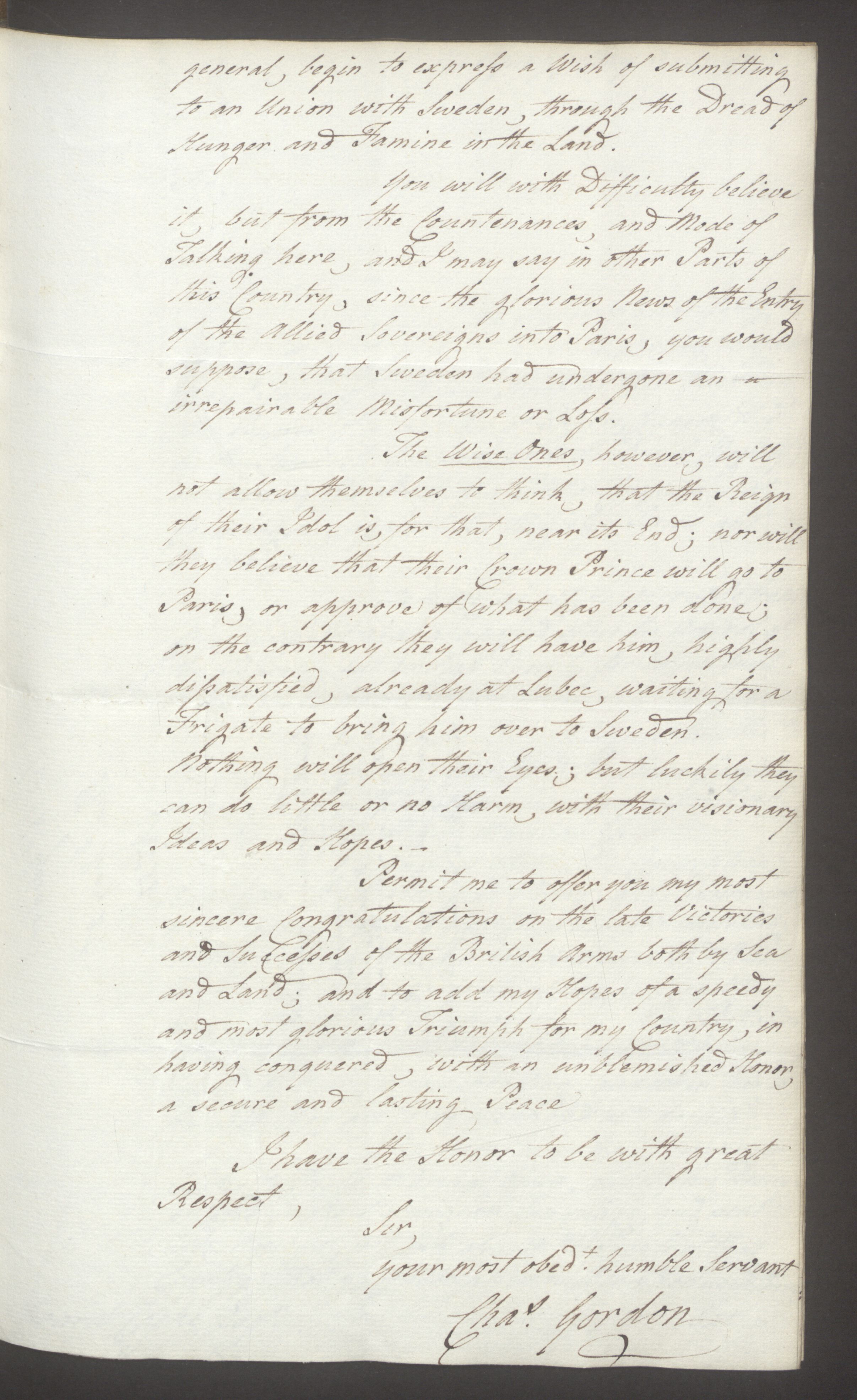 Foreign Office*, UKA/-/FO 38/16: Sir C. Gordon. Reports from Malmö, Jonkoping, and Helsingborg, 1814, s. 36