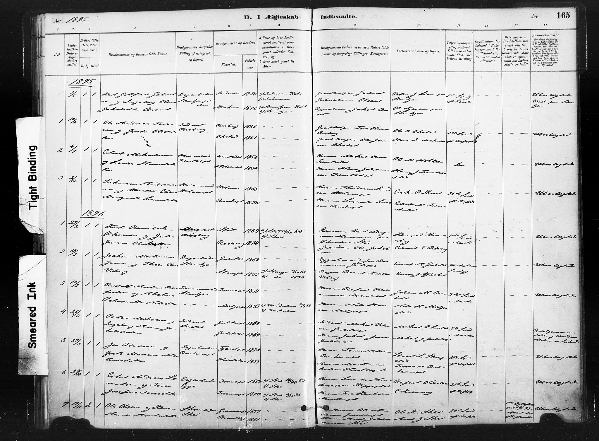 Ministerialprotokoller, klokkerbøker og fødselsregistre - Nord-Trøndelag, SAT/A-1458/736/L0361: Ministerialbok nr. 736A01, 1884-1906, s. 165