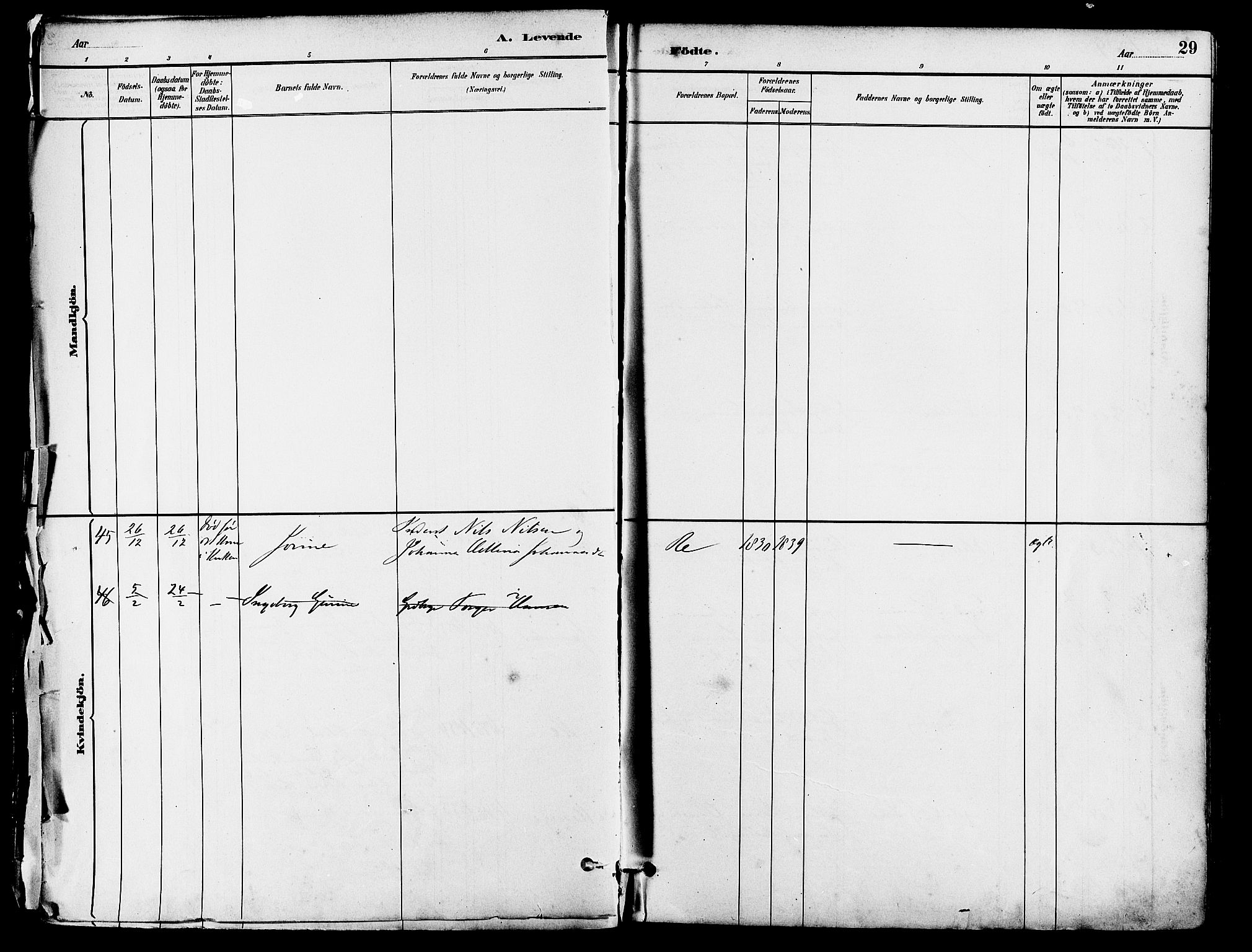 Lye sokneprestkontor, AV/SAST-A-101794/001/30BA/L0009: Ministerialbok nr. A 8, 1881-1892, s. 29