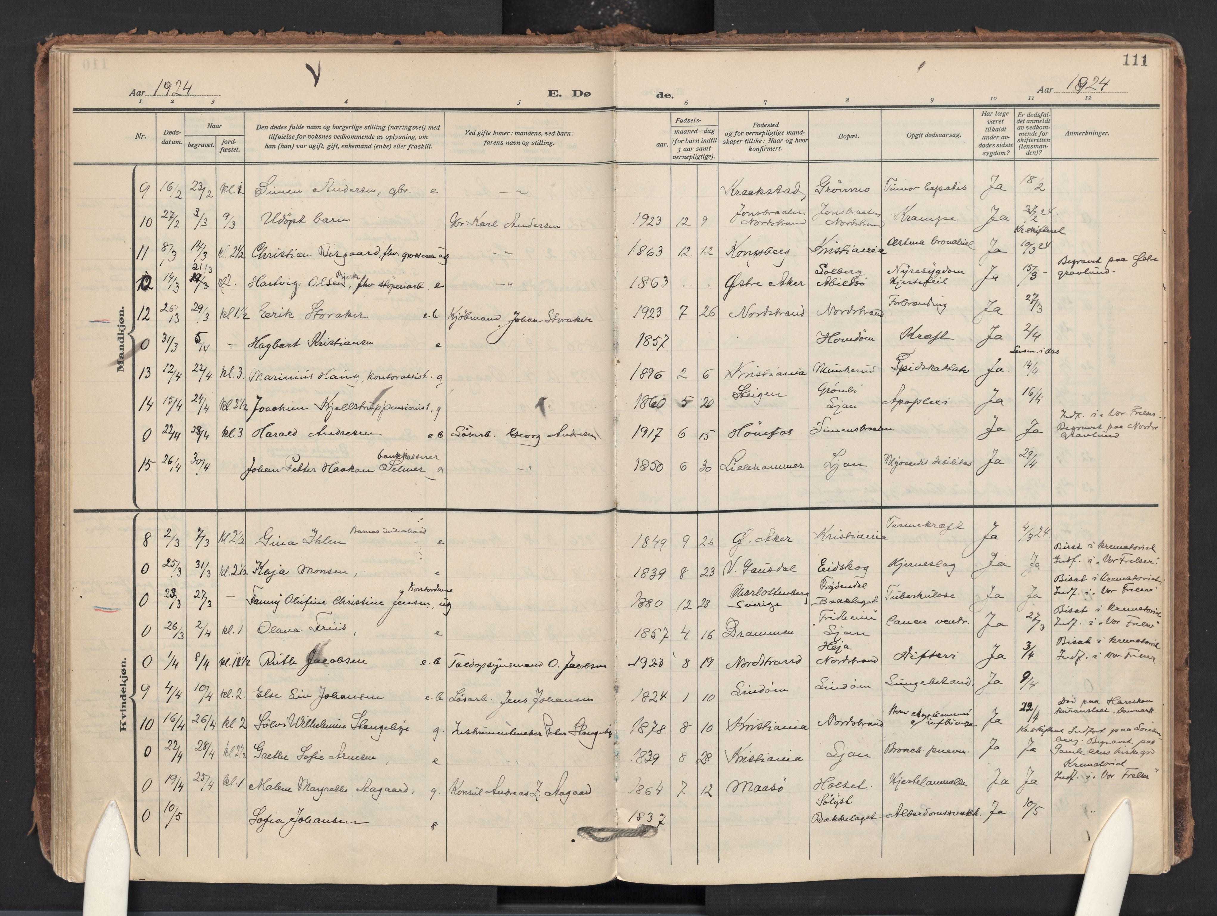 Nordstrand prestekontor Kirkebøker, AV/SAO-A-10362a/F/Fa/L0003: Ministerialbok nr. 3, 1914-1932, s. 111