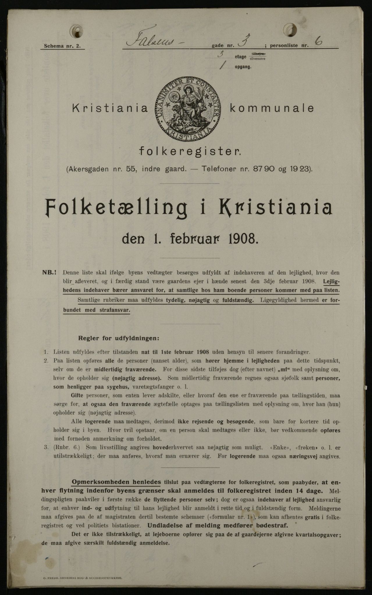 OBA, Kommunal folketelling 1.2.1908 for Kristiania kjøpstad, 1908, s. 21167