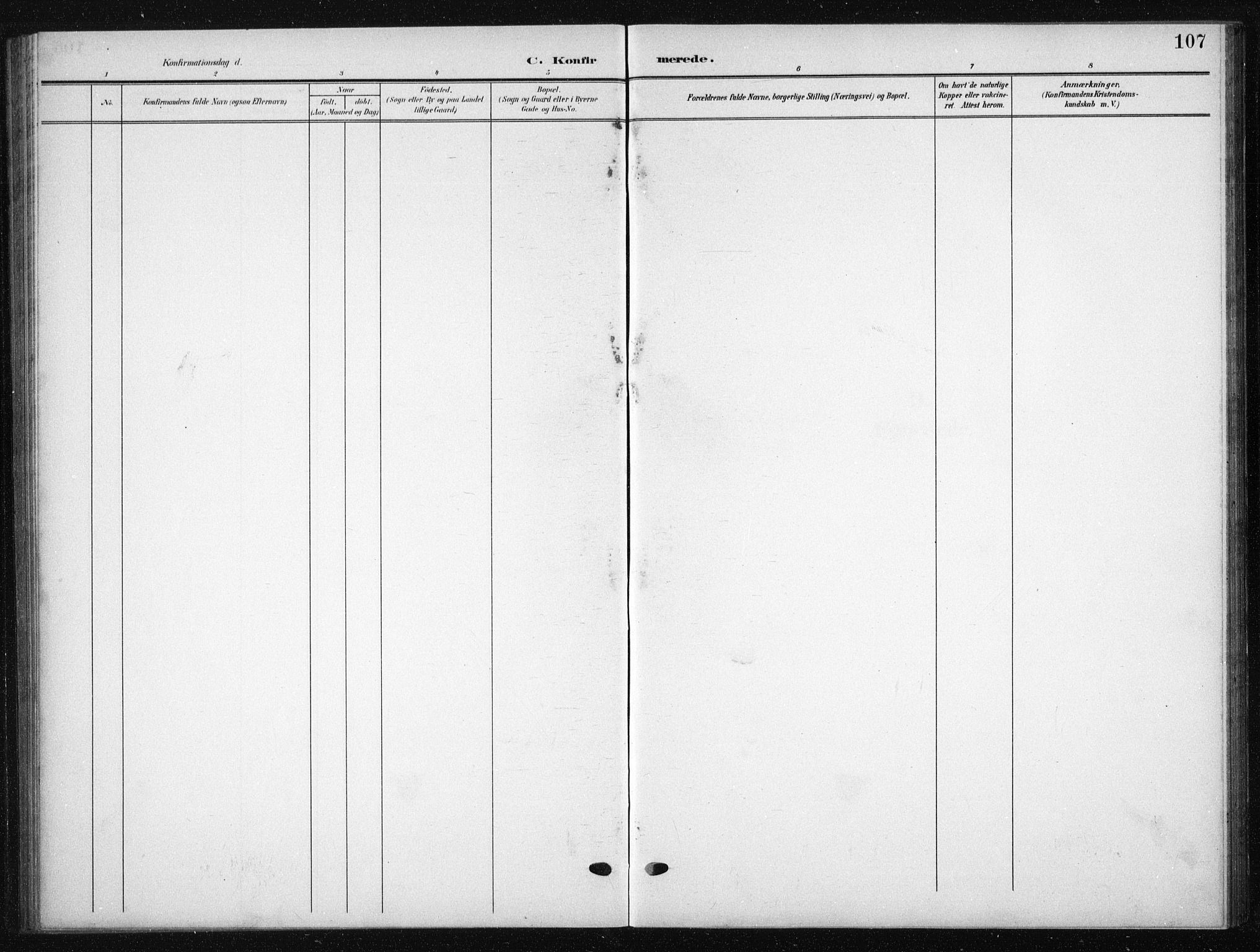 Skedsmo prestekontor Kirkebøker, AV/SAO-A-10033a/G/Gb/L0002: Klokkerbok nr. II 2, 1903-1931, s. 107