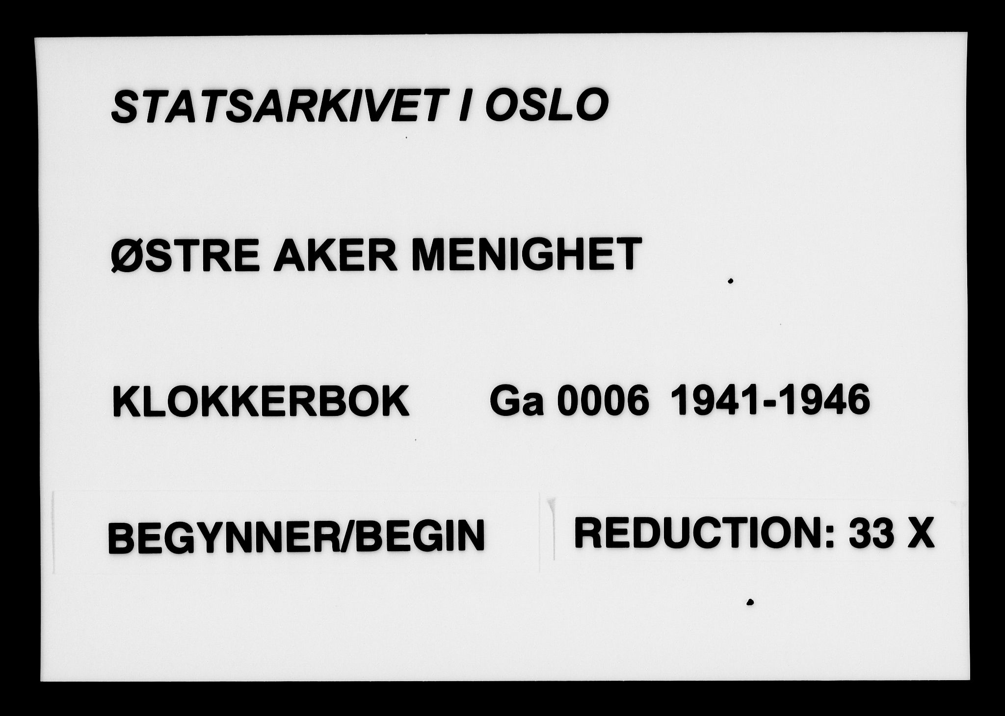 Østre Aker prestekontor Kirkebøker, SAO/A-10840/G/Ga/L0006: Klokkerbok nr. I 6, 1941-1946