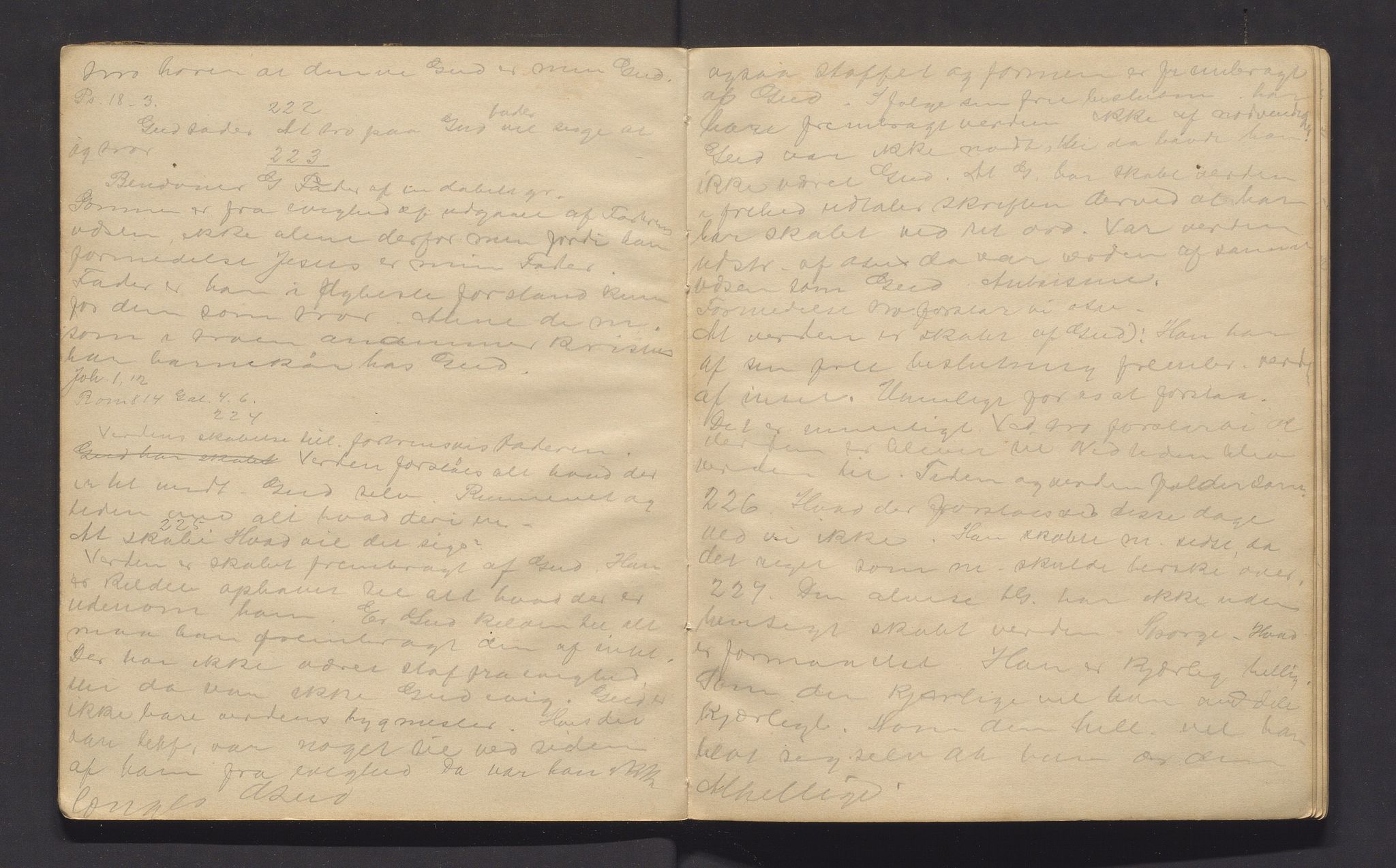 Lilloe, Kristian. Seminarlærar, IKAH/1216-Pa0011/G/Ga/L0001: Religionsanmerkninger K. Lilloi, 1888