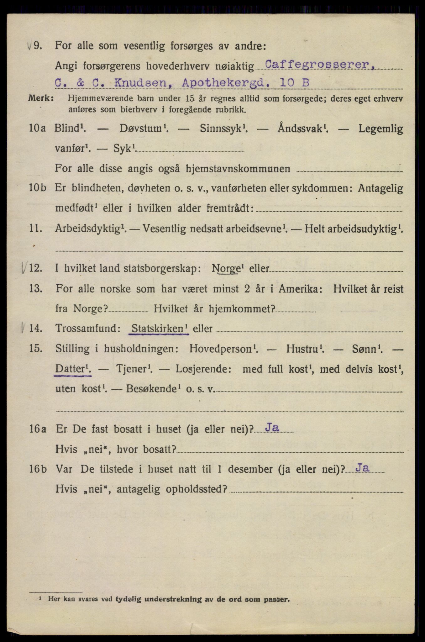 SAO, Folketelling 1920 for 0301 Kristiania kjøpstad, 1920, s. 396526