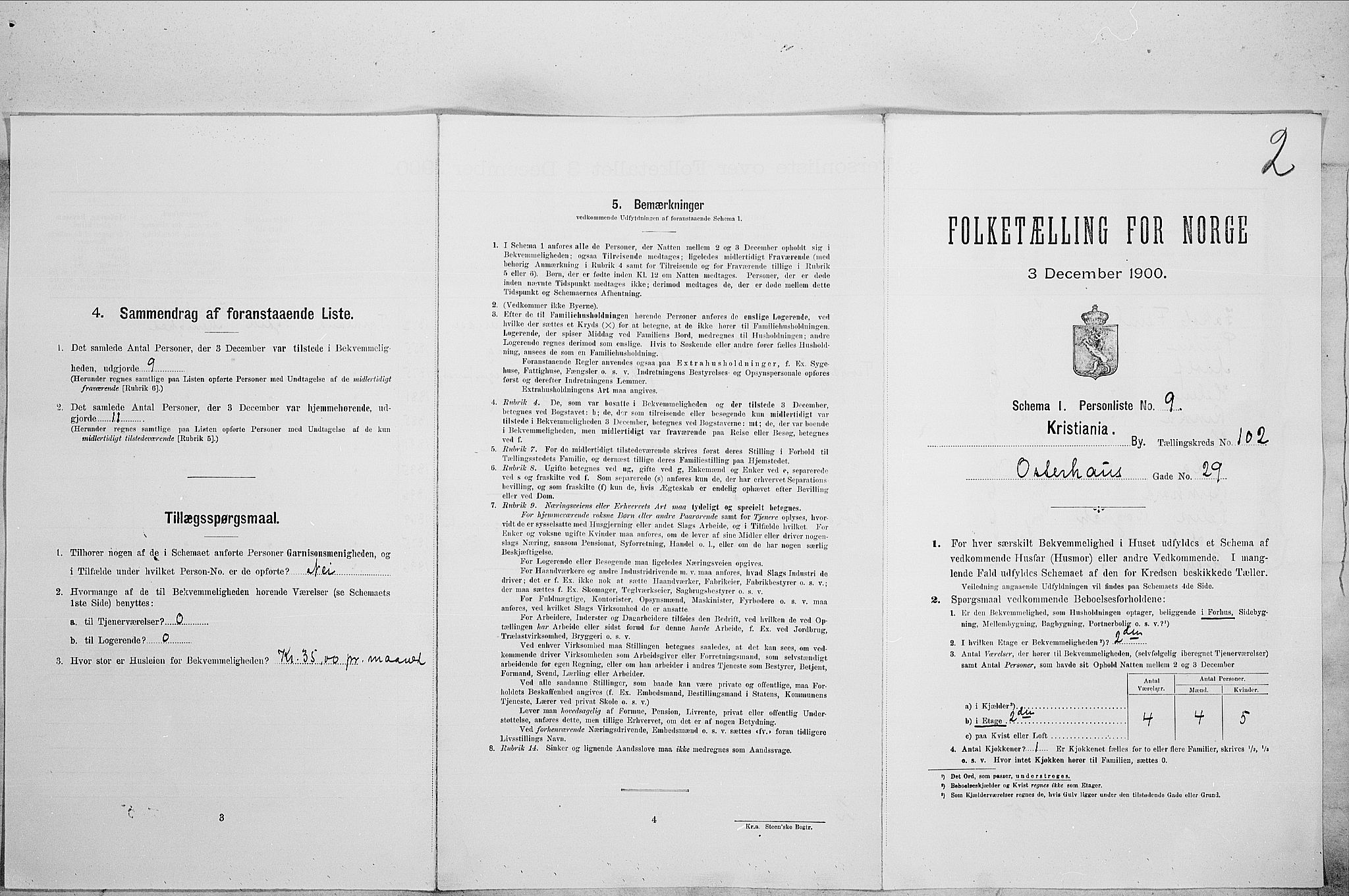 SAO, Folketelling 1900 for 0301 Kristiania kjøpstad, 1900, s. 70099