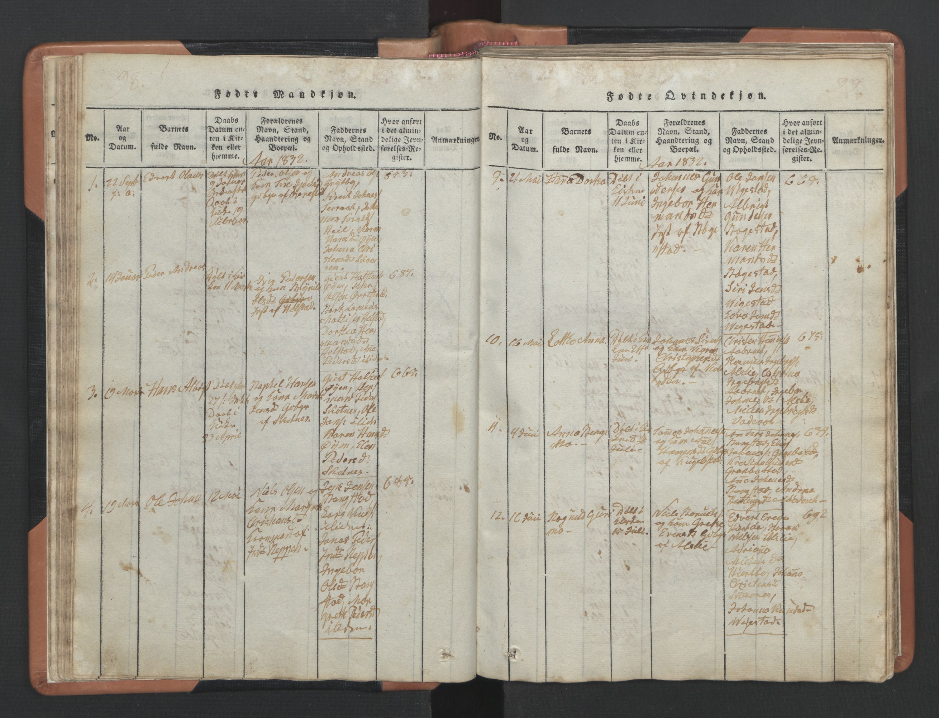 Ministerialprotokoller, klokkerbøker og fødselsregistre - Nordland, AV/SAT-A-1459/810/L0157: Klokkerbok nr. 810C01, 1819-1842, s. 98-99