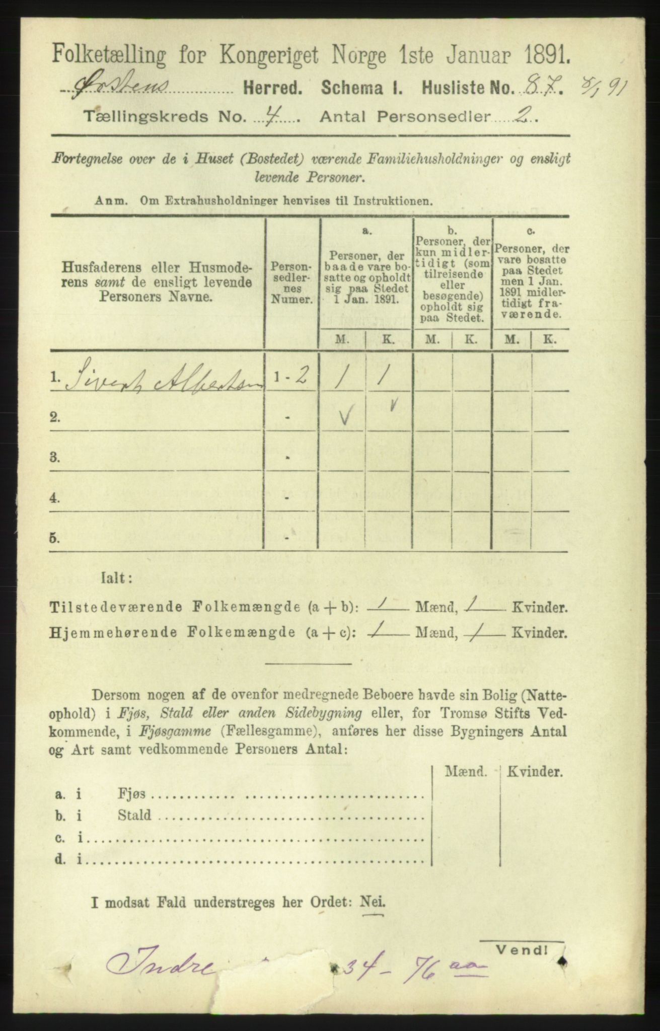 RA, Folketelling 1891 for 1520 Ørsta herred, 1891, s. 1672