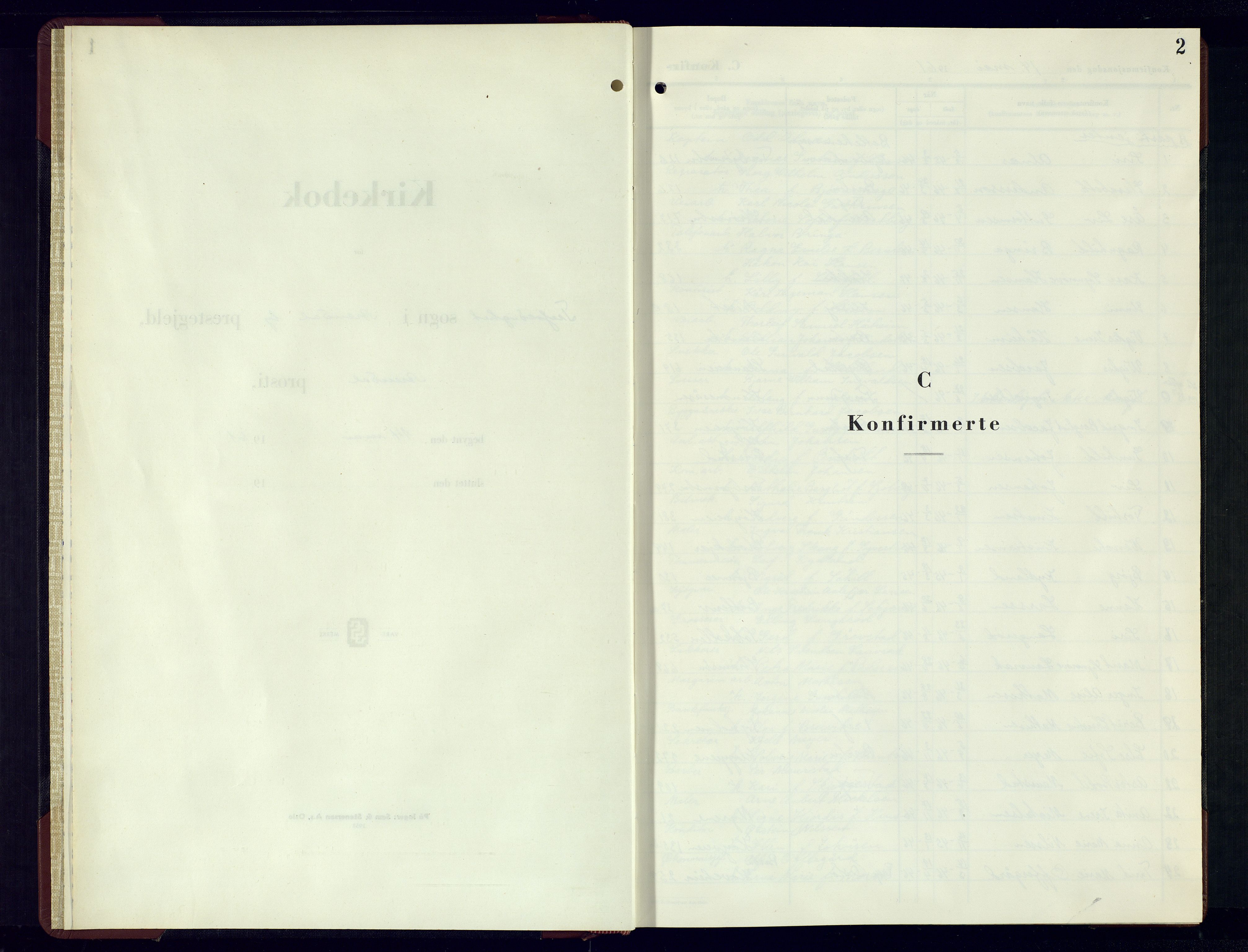 Arendal sokneprestkontor, Trefoldighet, SAK/1111-0040/F/Fb/L0012: Klokkerbok nr. B-12, 1961-1968, s. 2